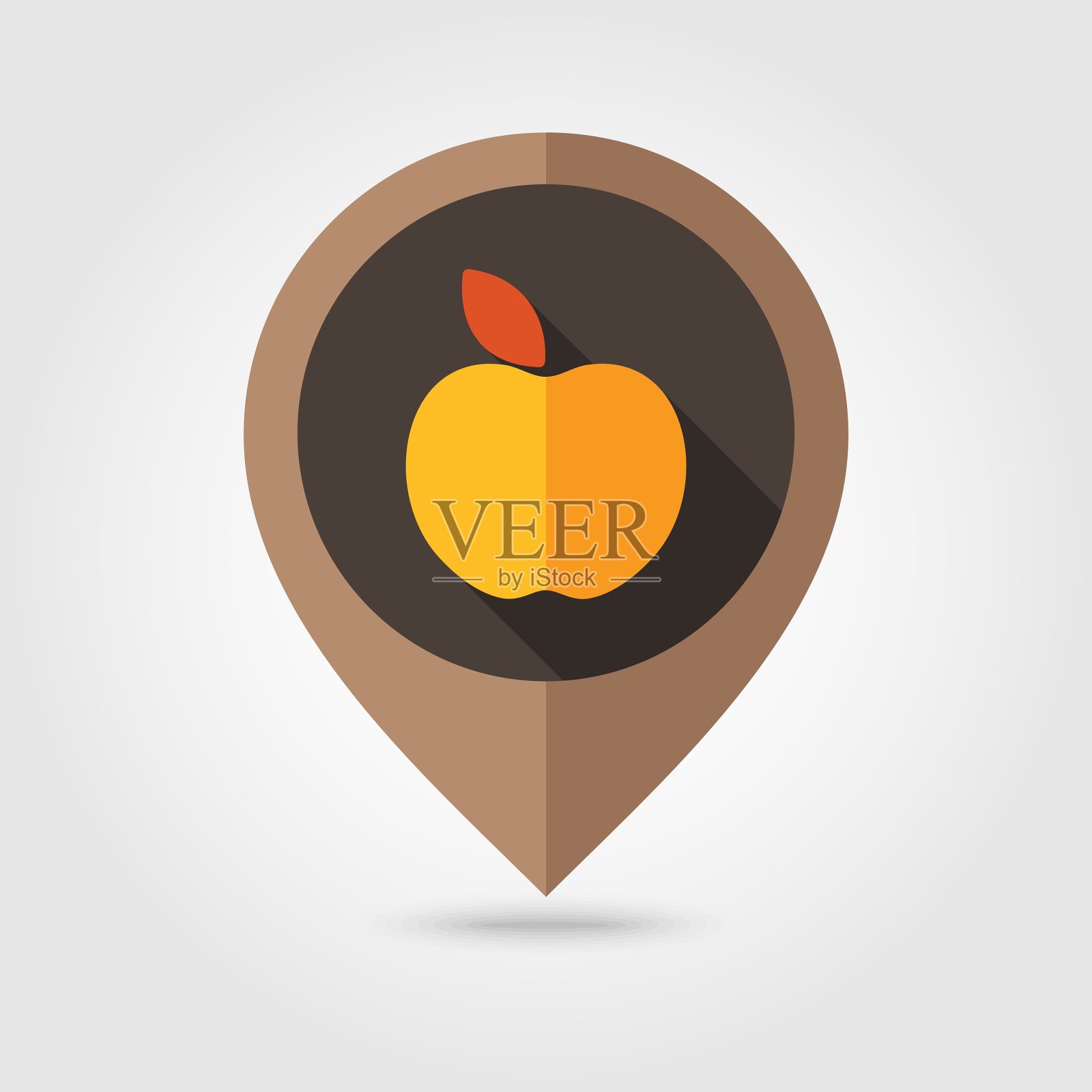 苹果平面映射大头针图标插画图片素材