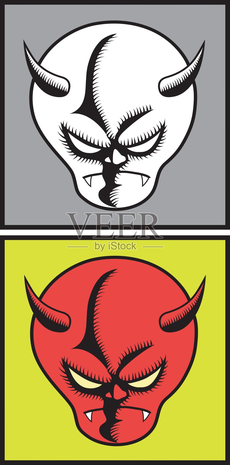 魔鬼万圣节面具5插画图片素材