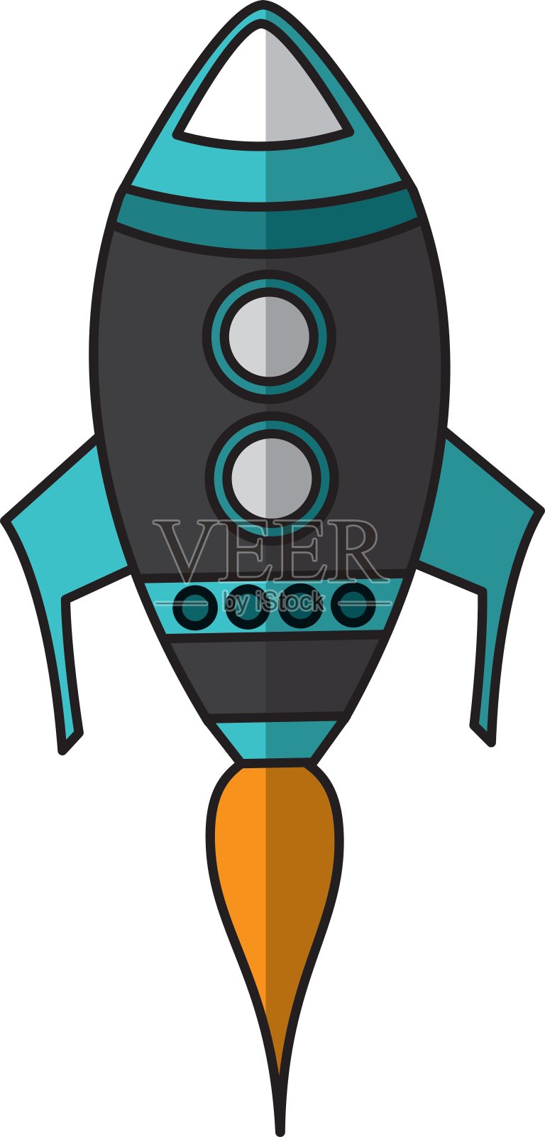 火箭启动孤立图标设计元素图片