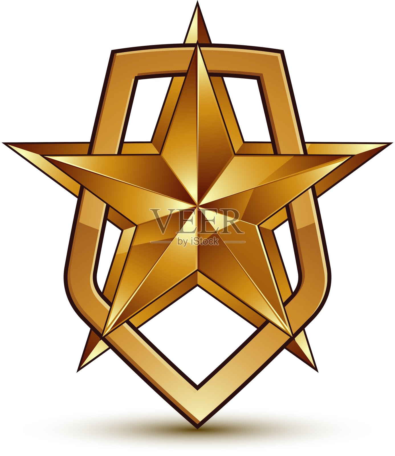 在白色背景上孤立的程式化符号设计元素图片