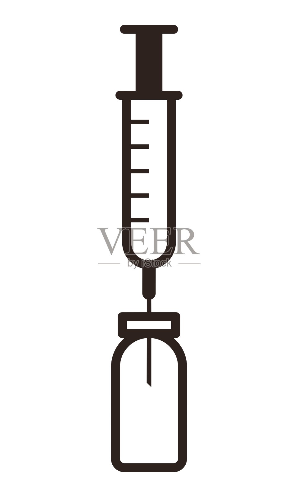 医用安瓿和注射器图标设计元素图片