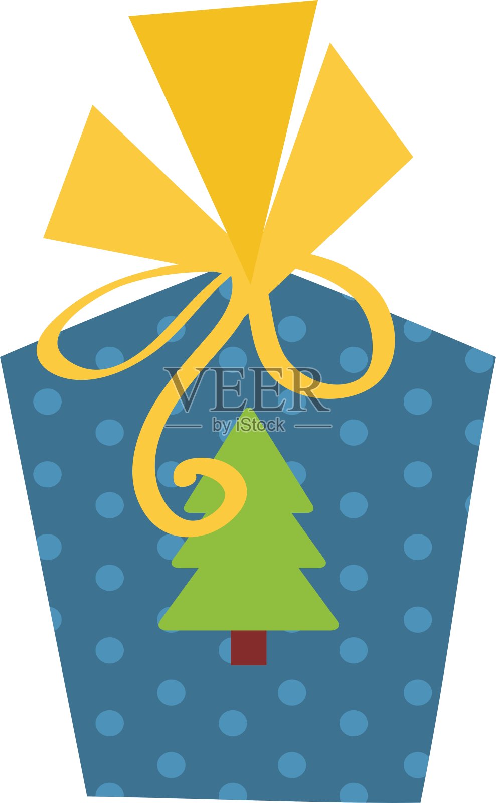 Gft节日盒的生日与缎带卡通插画图片素材