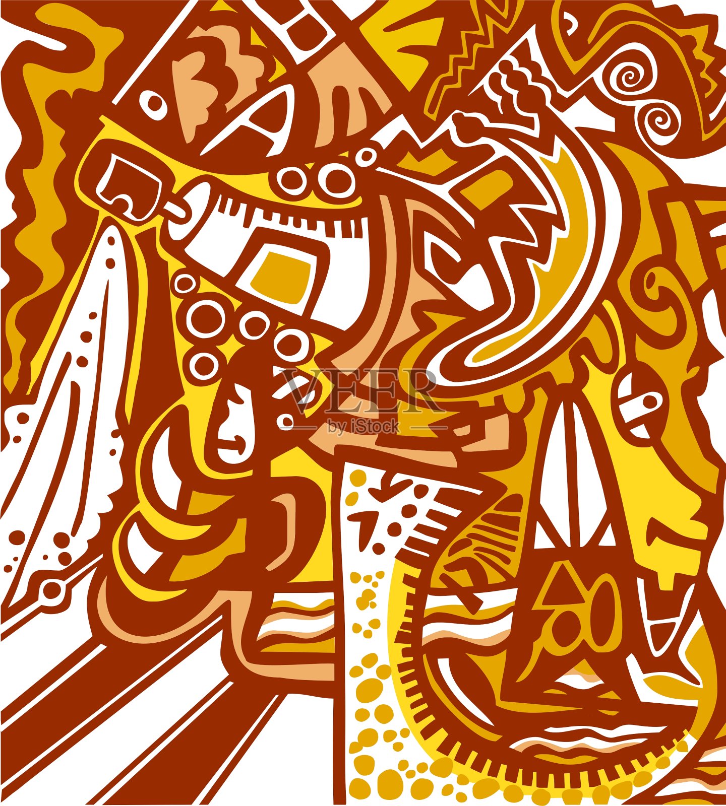 涂鸦风格的抽象设计插画图片素材