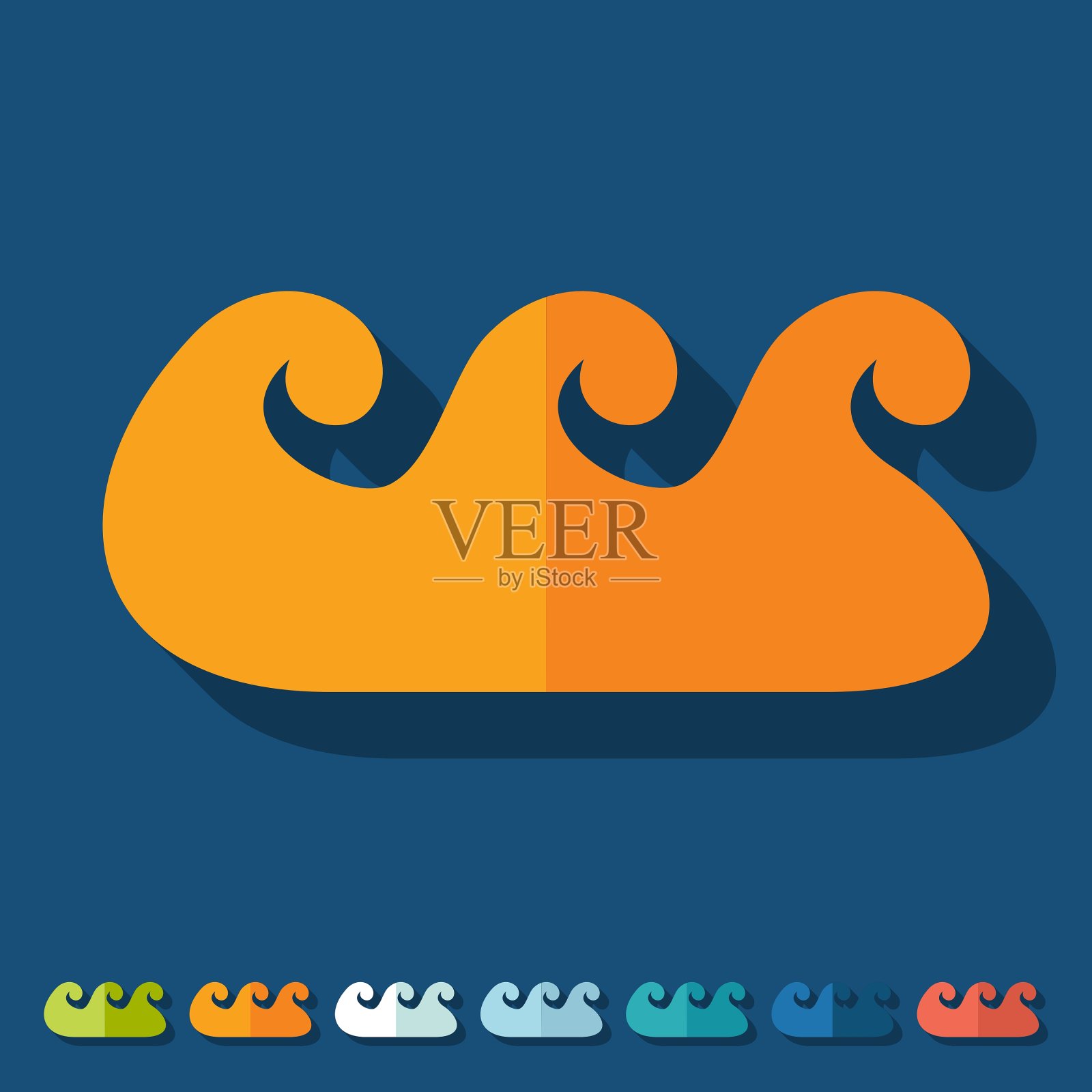 平面设计波图标素材