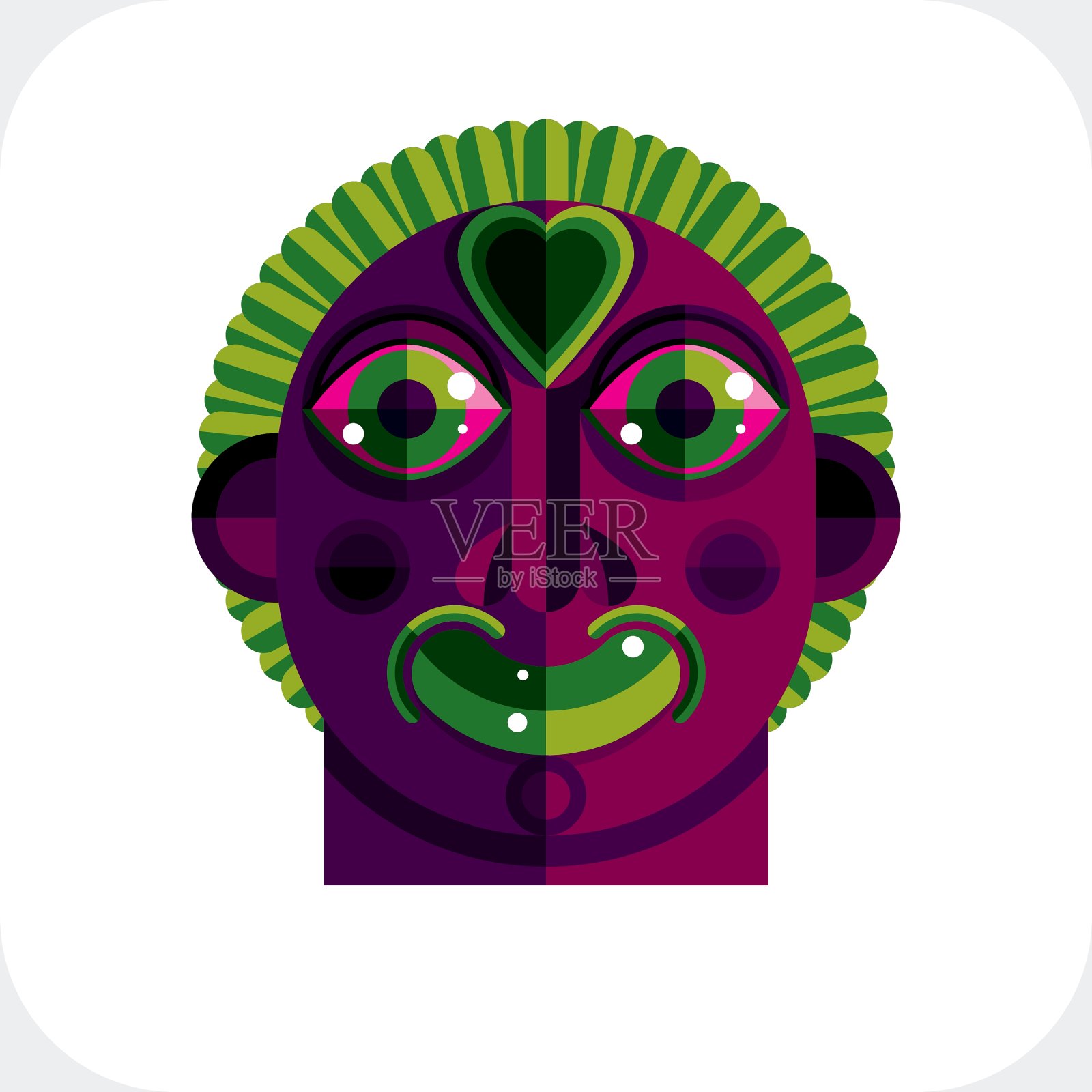 图形人物肖像孤立在白色插画图片素材