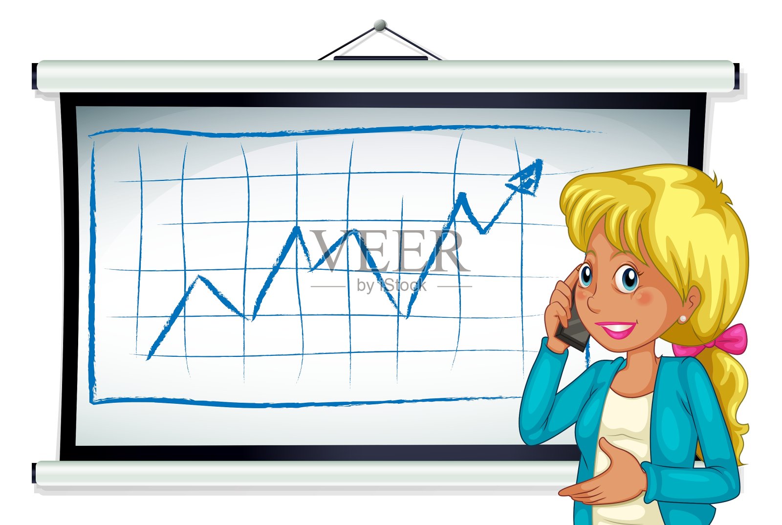 一个女孩正在用手机设计元素图片