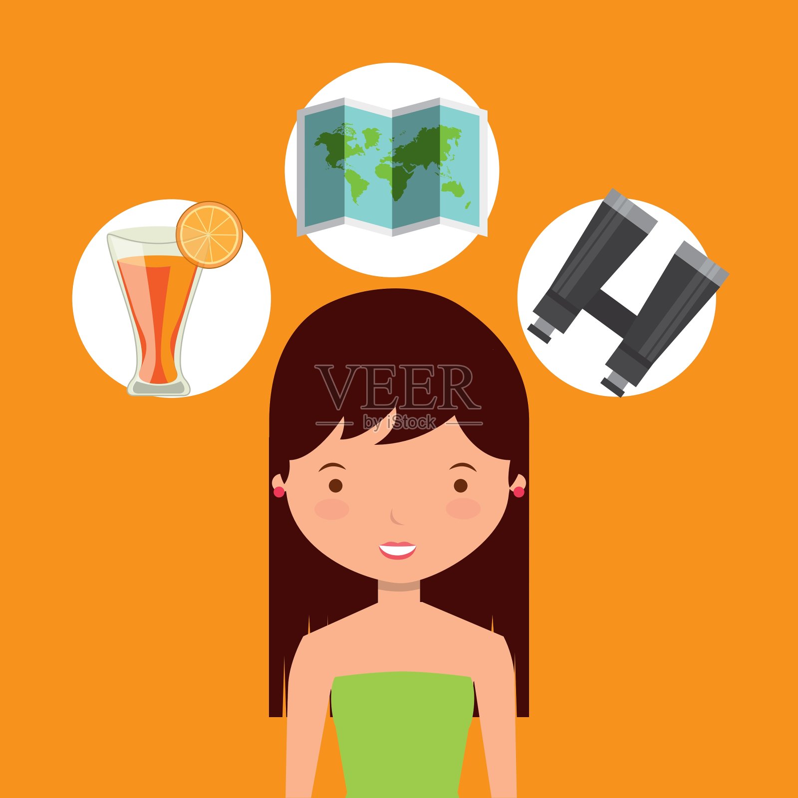 旅游假日平线图标插画图片素材