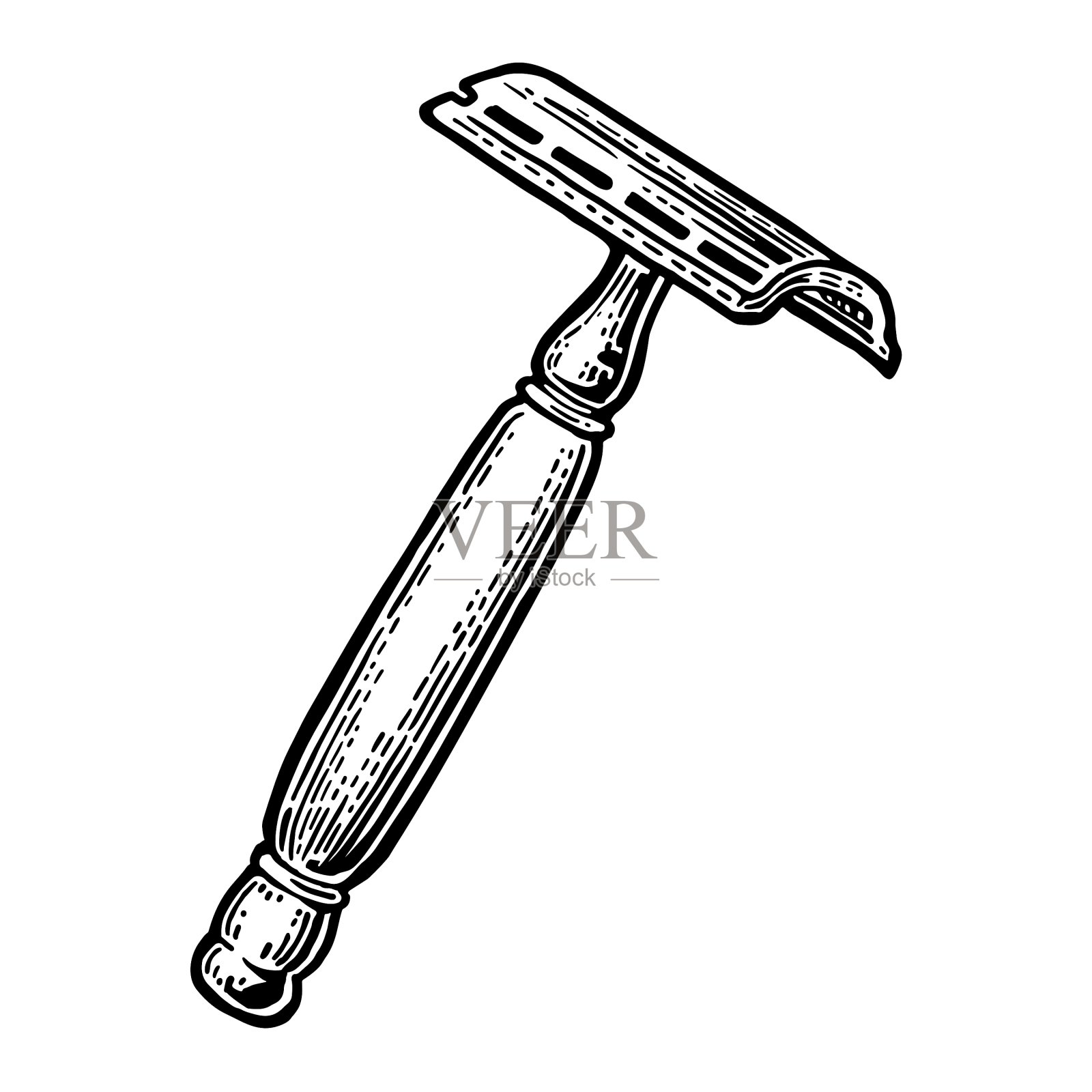 剃须刀黑上白设计元素图片