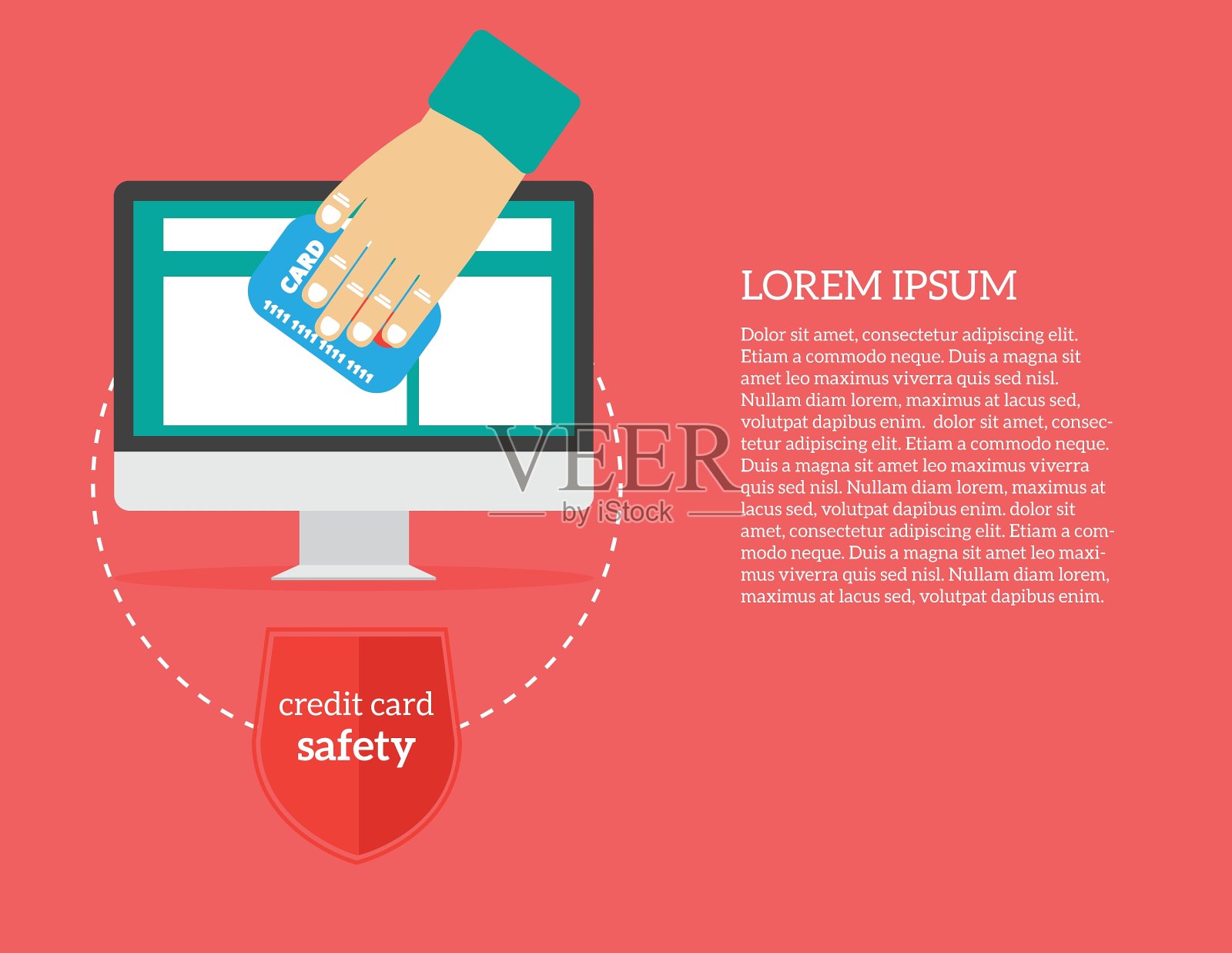 信用卡的安全插画图片素材