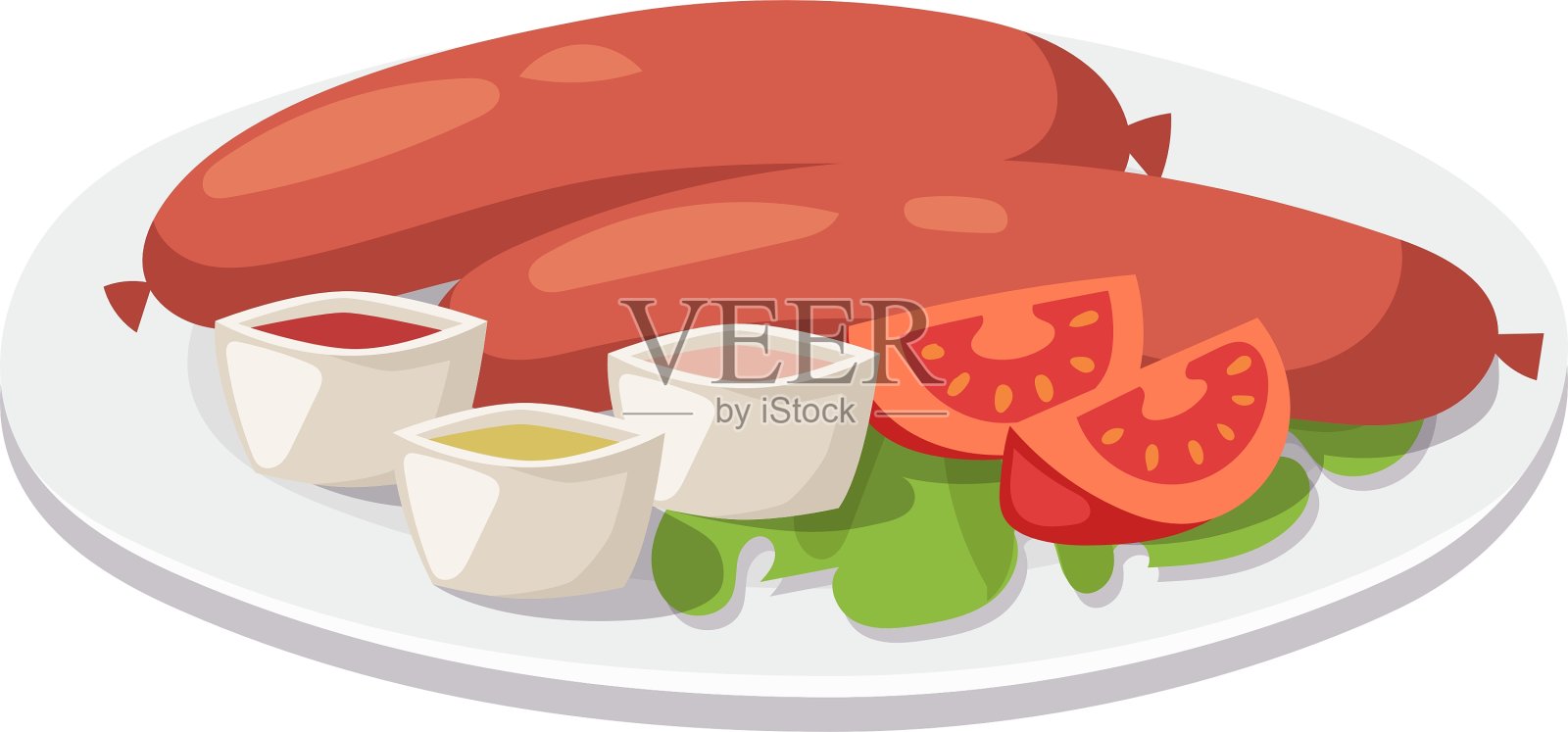 传统英式早餐:烤香肠设计元素图片