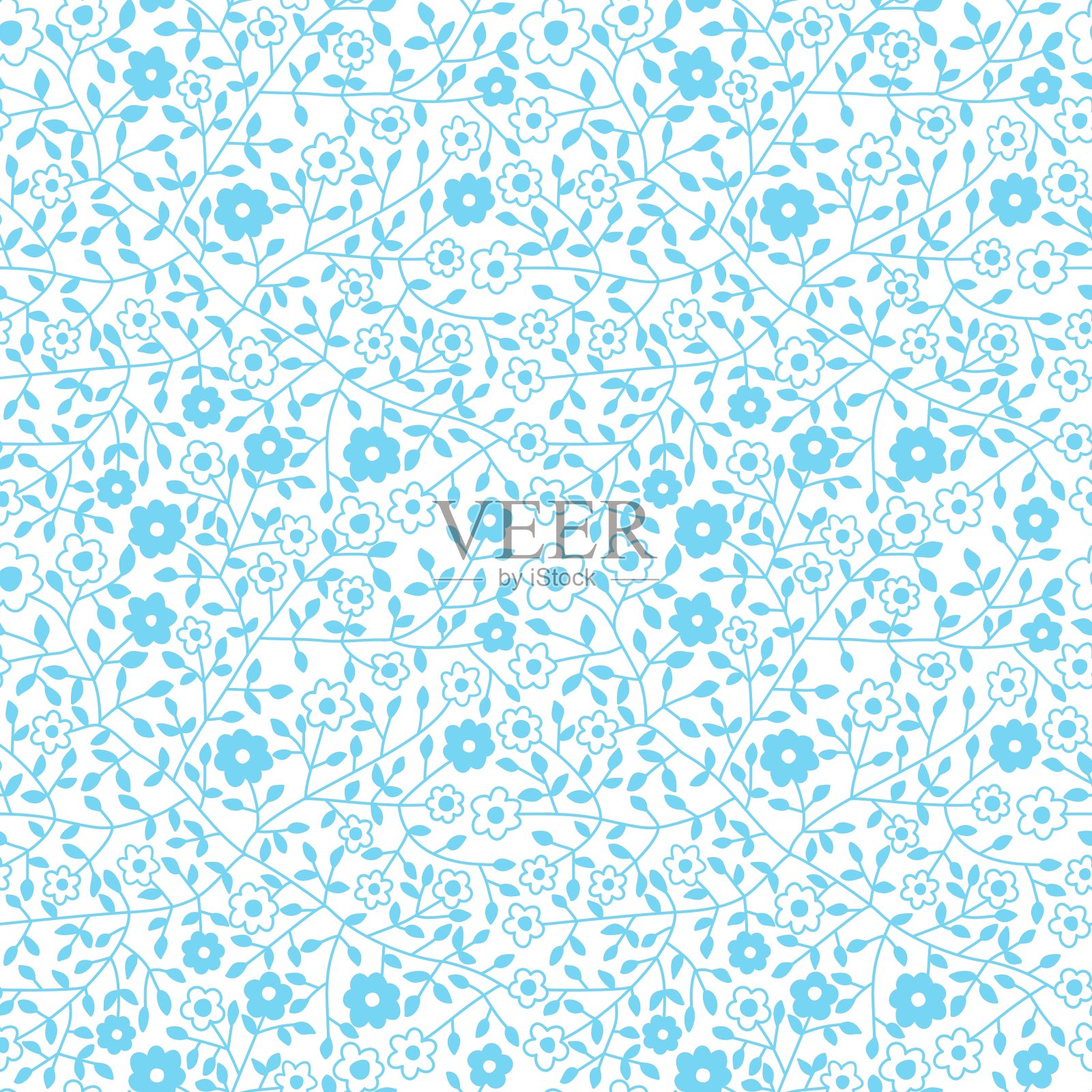 华丽的花，无缝的纹理，无尽的图案插画图片素材