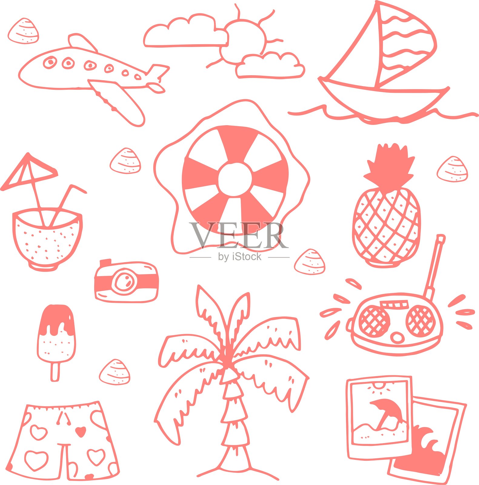 固定元素旅行涂鸦插画图片素材