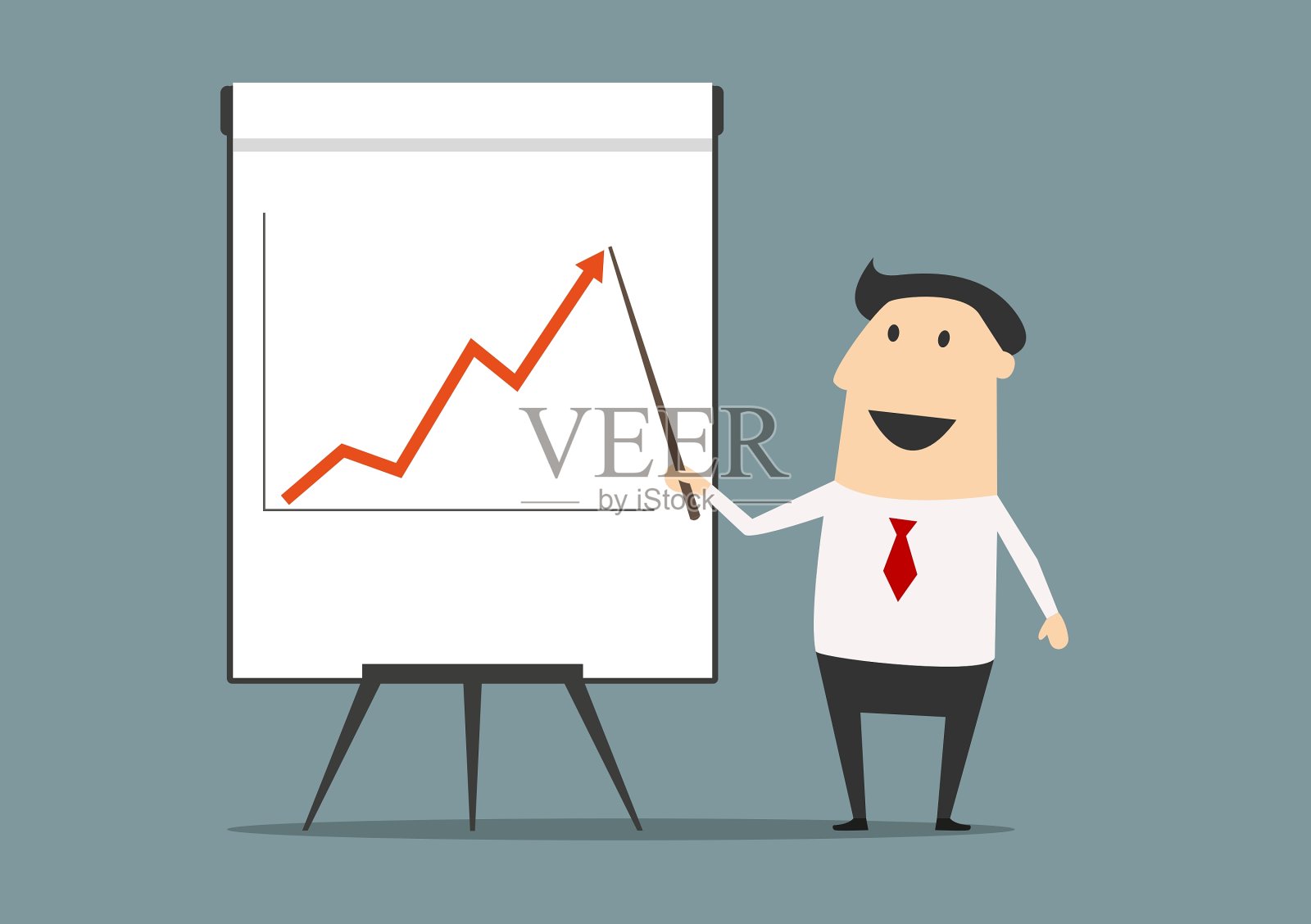 在图表上显示财务增长的商人插画图片素材