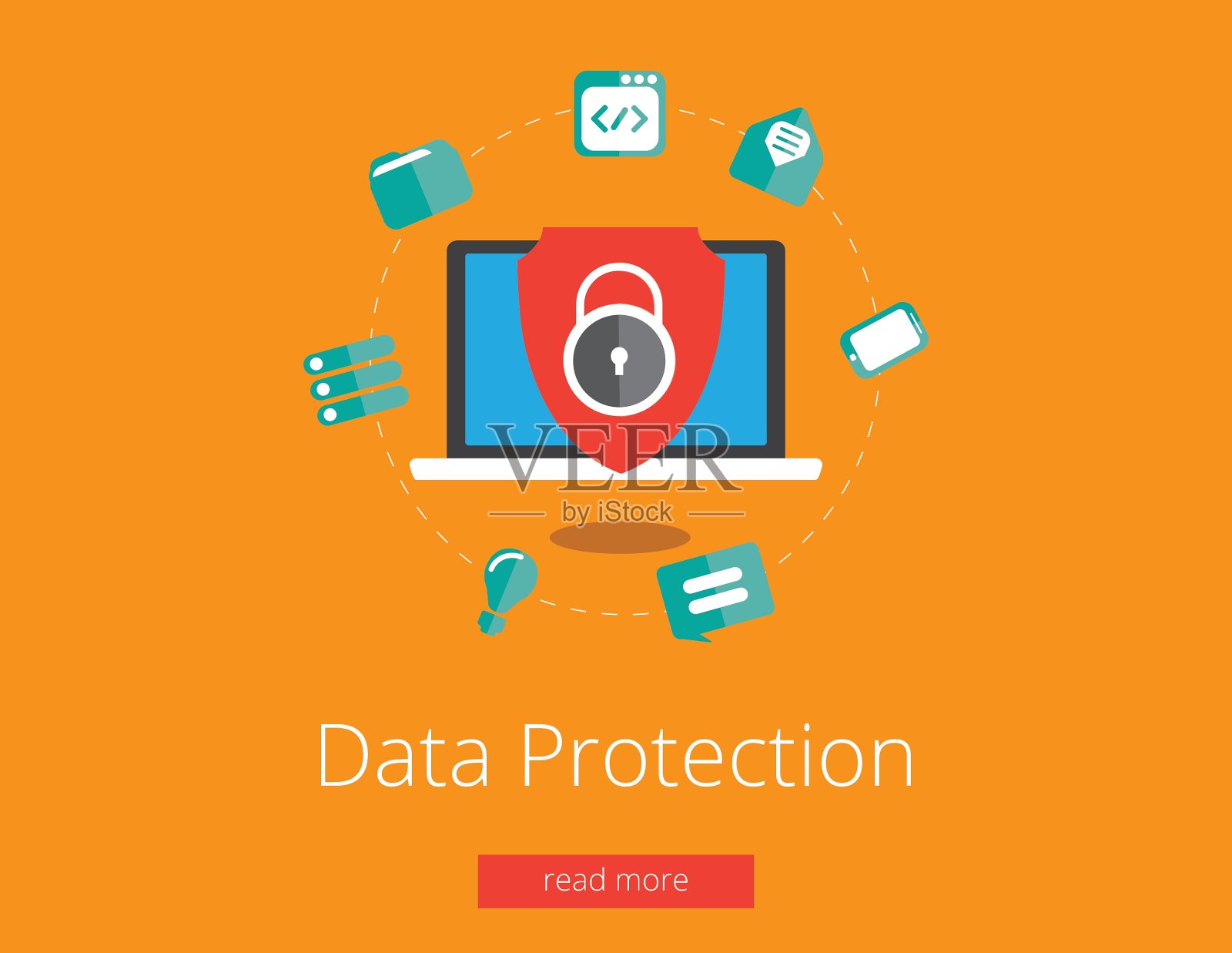 数据保护插画图片素材