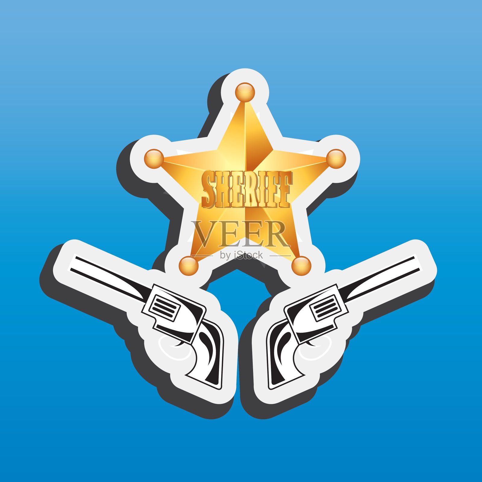 狂野西部图标设计插画图片素材