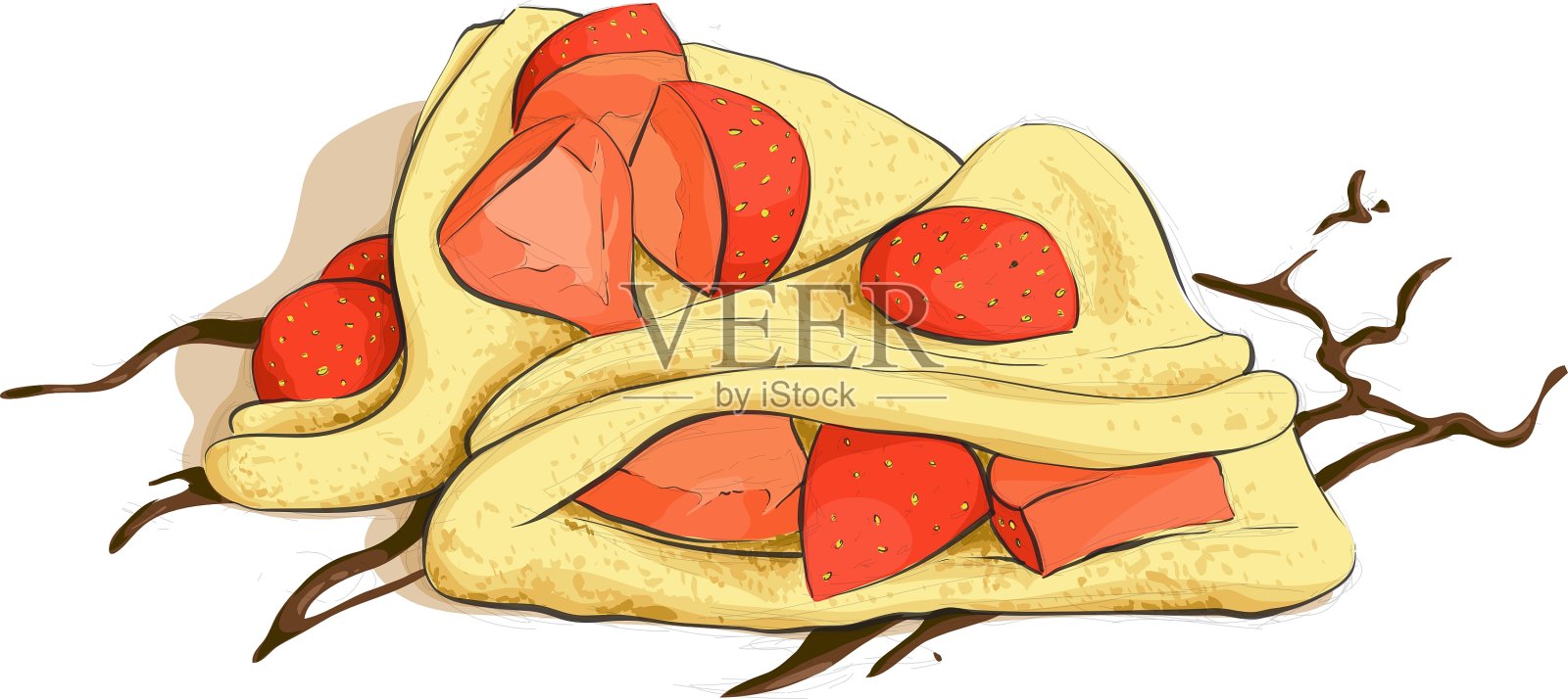 煎饼和草莓设计元素图片