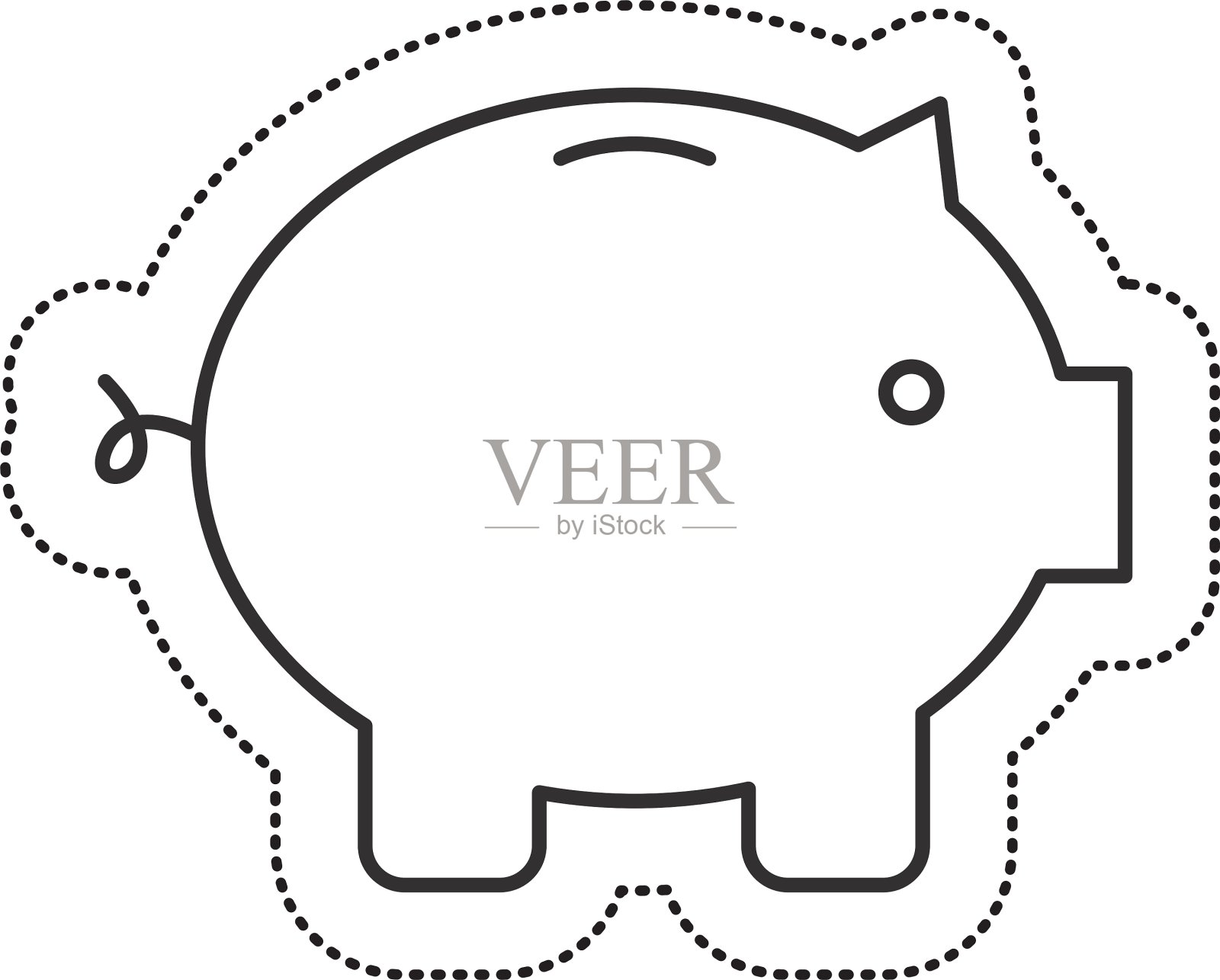 小猪储蓄孤立图标插画图片素材