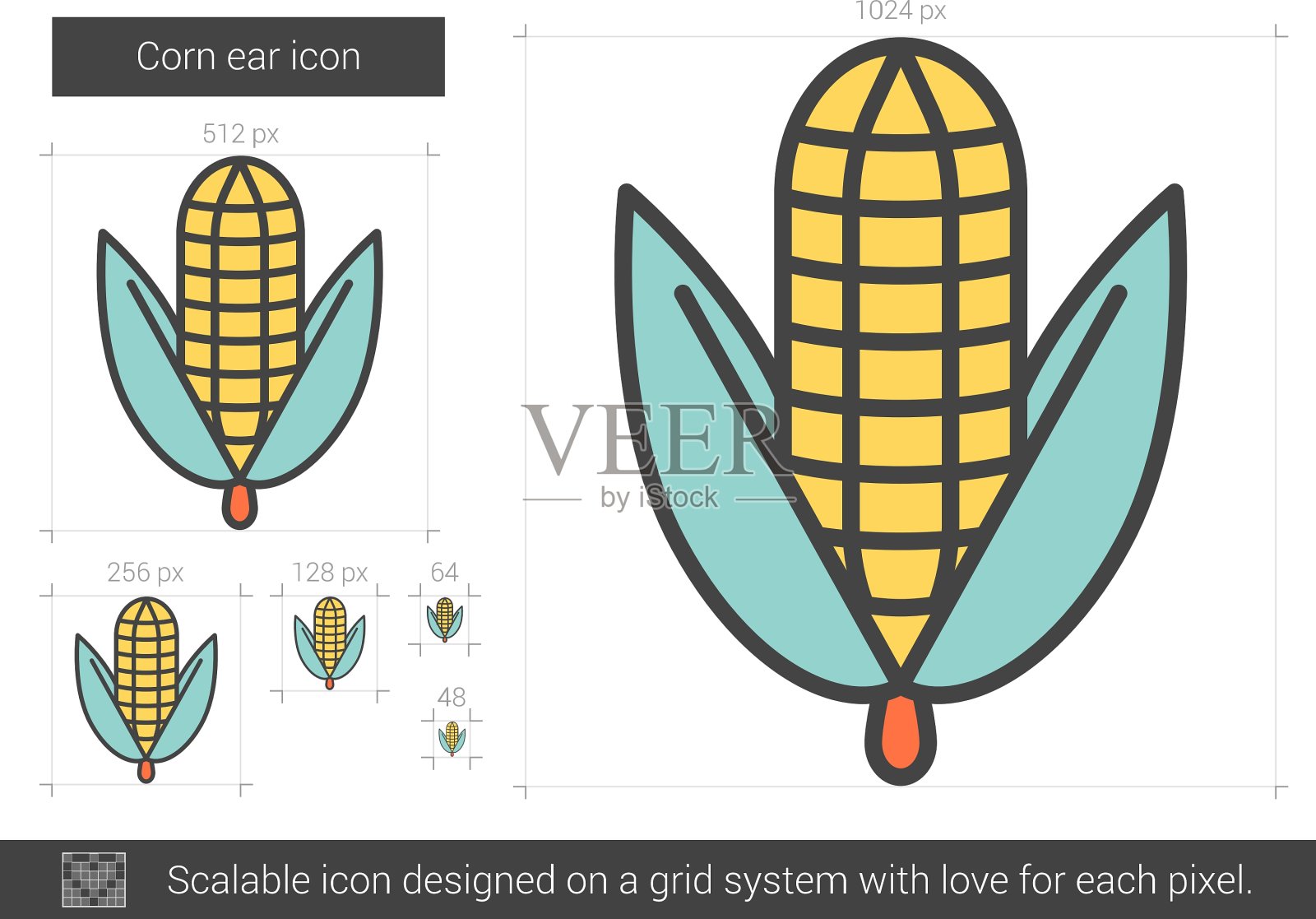玉米穗线图标图标素材