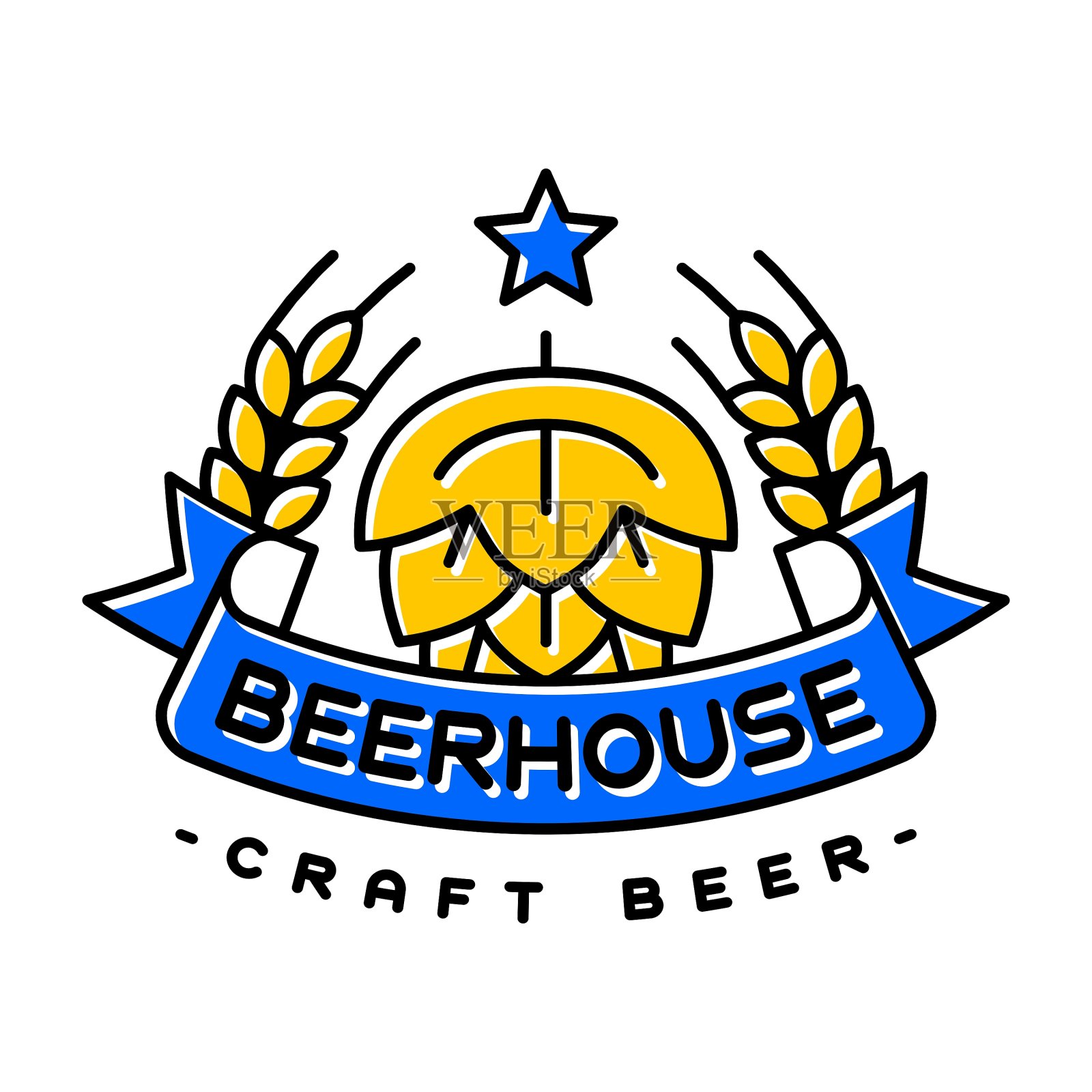 精酿啤酒袋插画图片素材