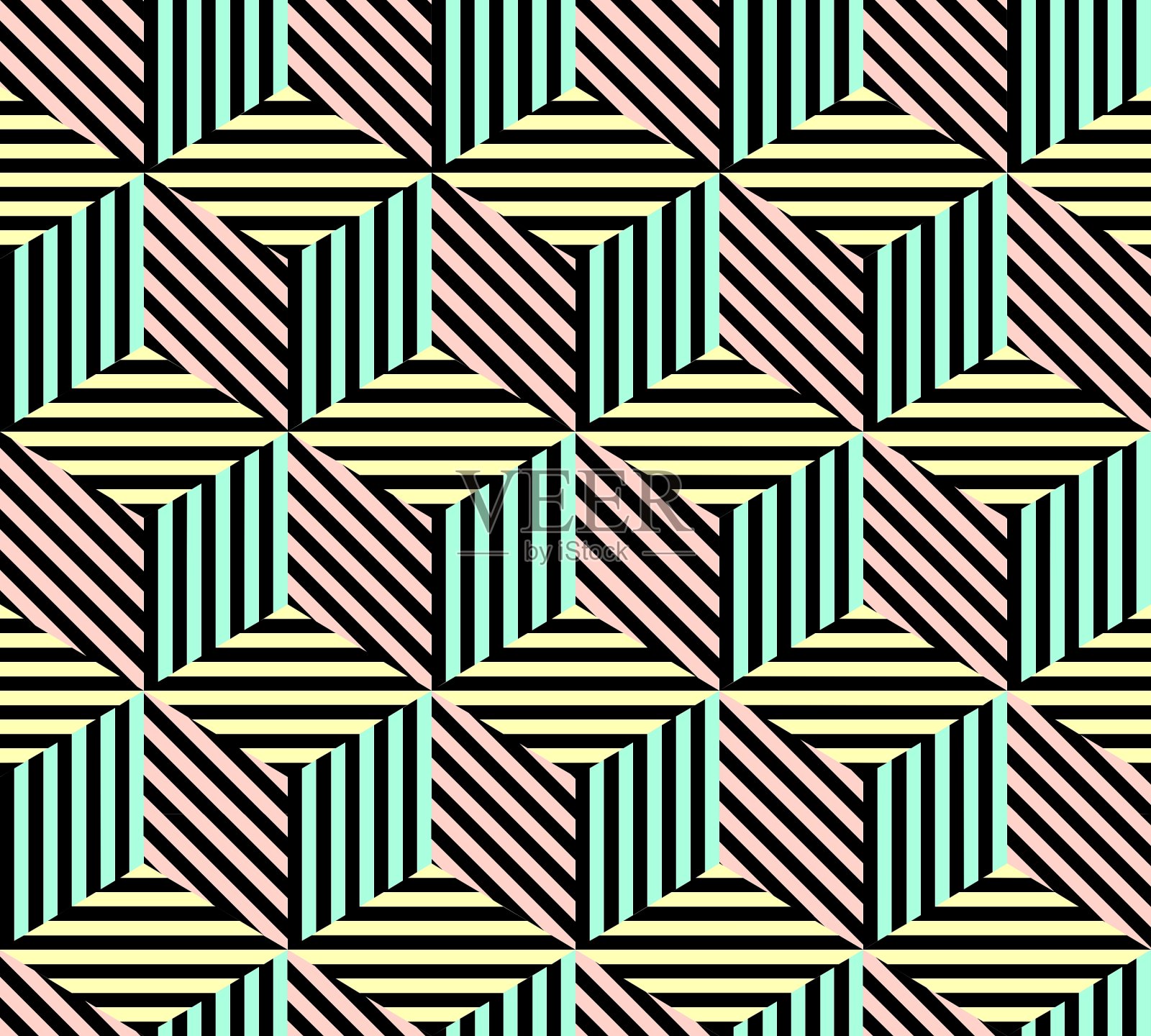 抽象几何立方体图形插画图片素材