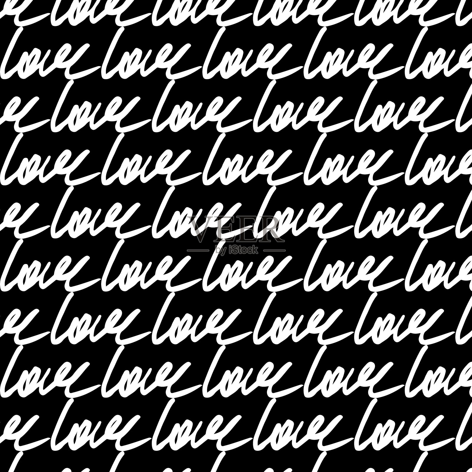 爱手写图案上的黑色背景插画图片素材