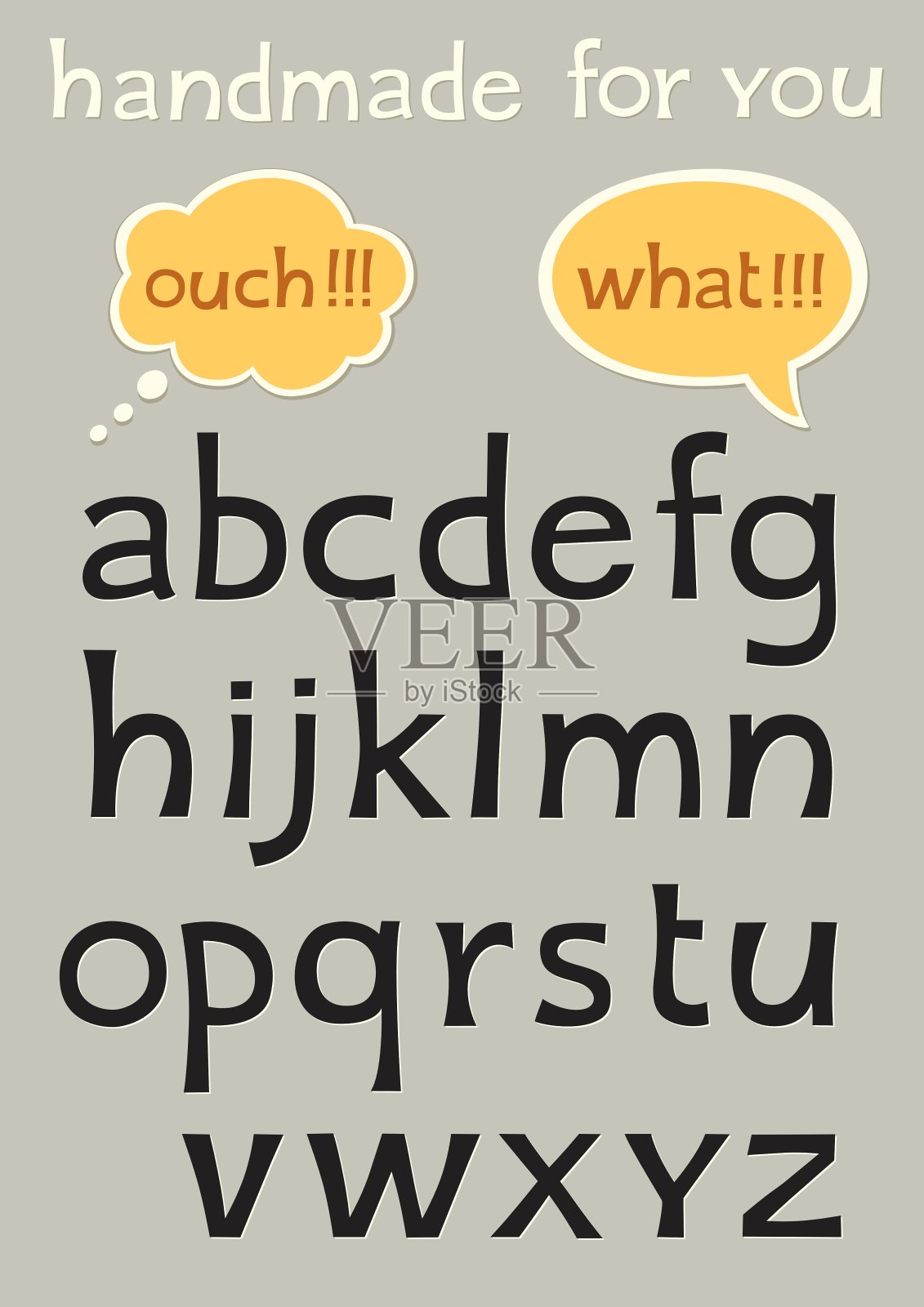 手工制作的字母设计元素图片