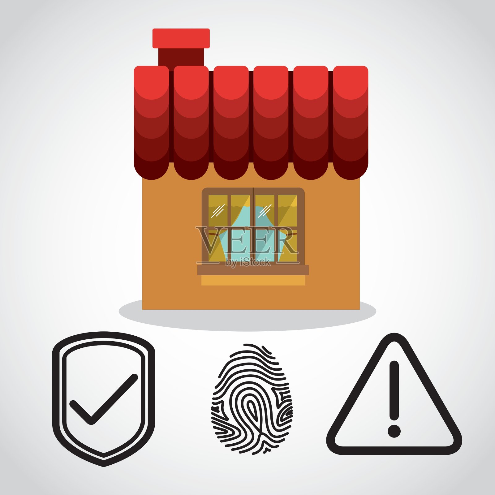 安全系统设计插画图片素材