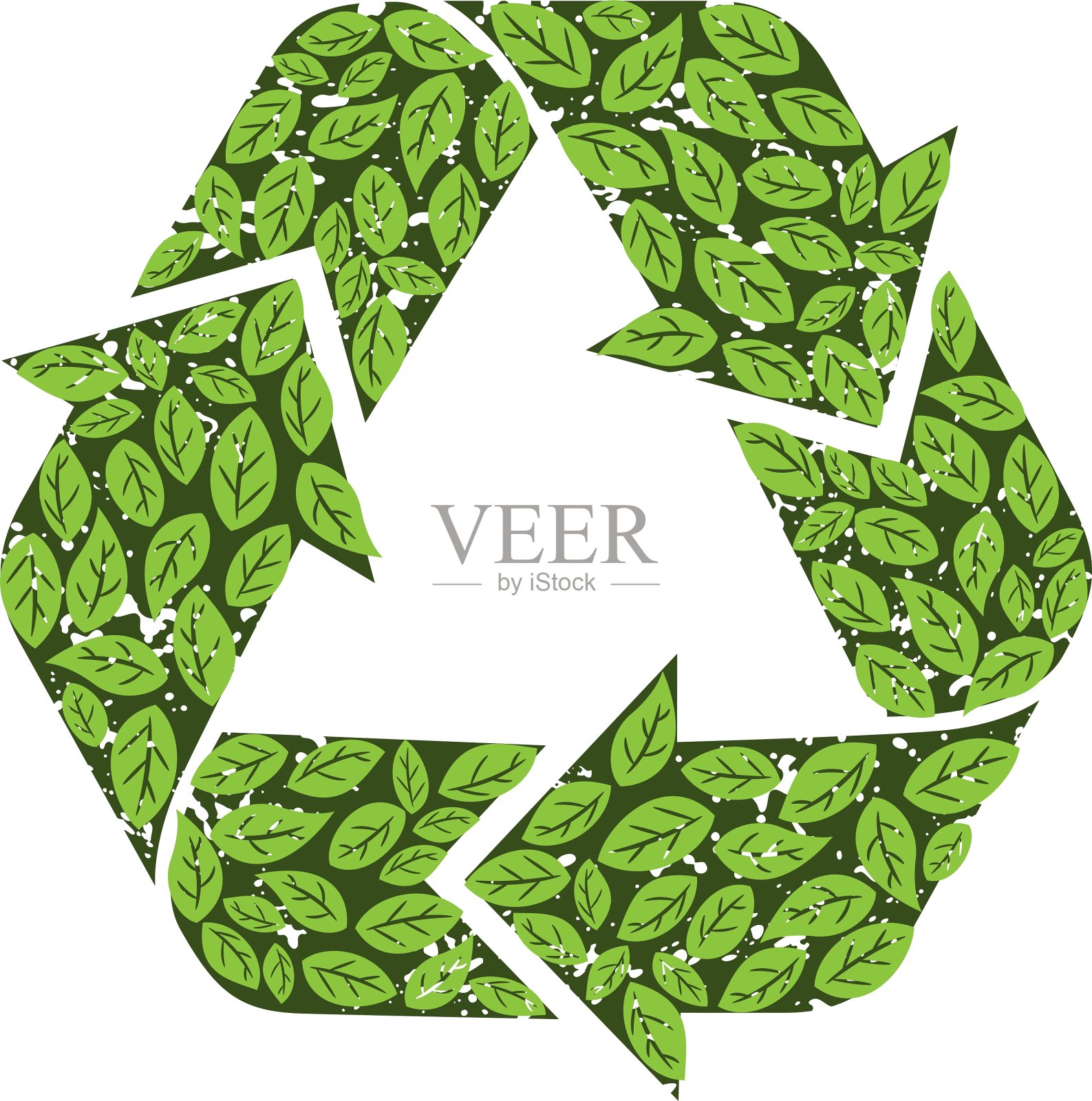 叶子回收标志插画图片素材