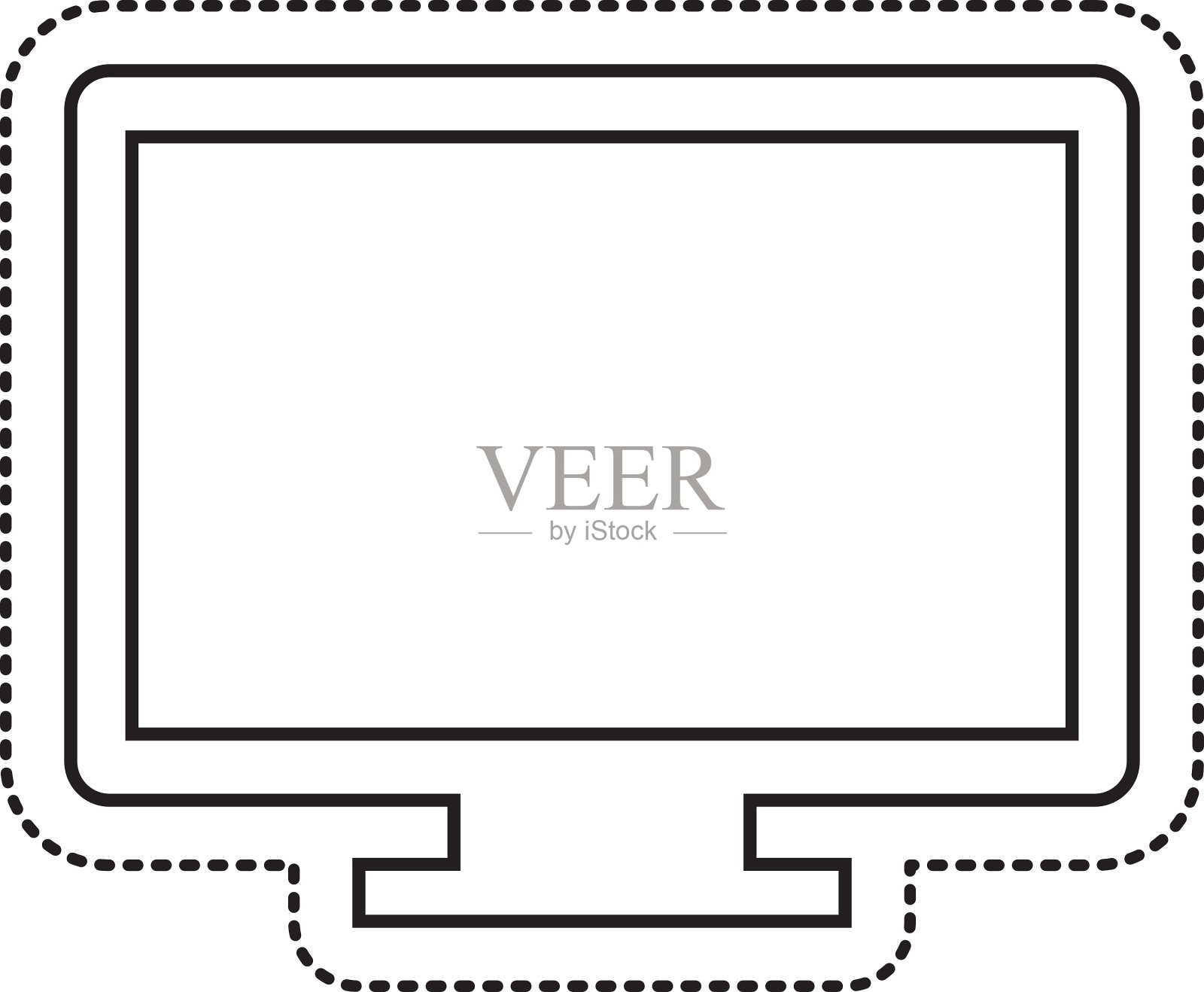 计算机监视器隔离图标插画图片素材