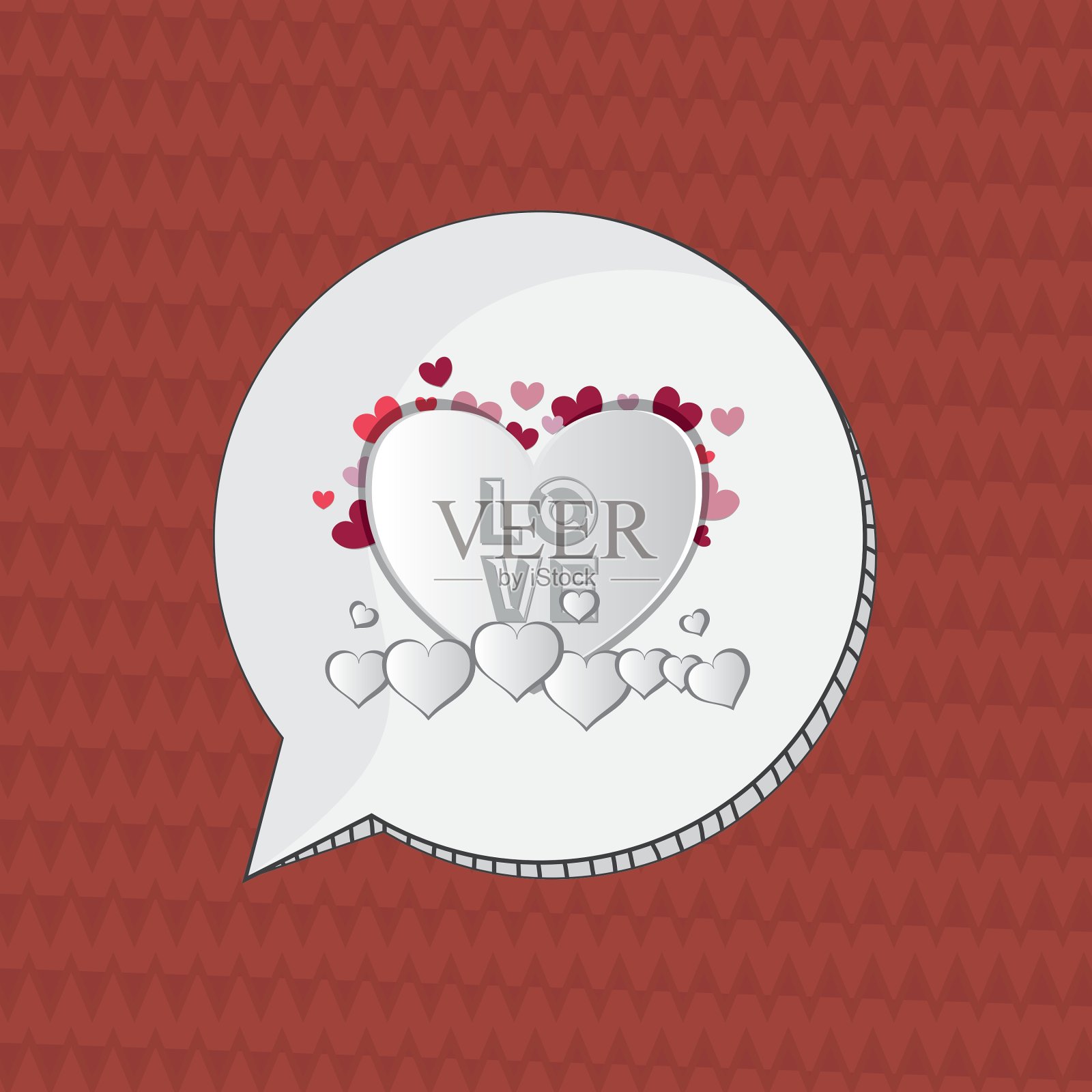 爱情设计浪漫的图标，色彩丰富插画图片素材