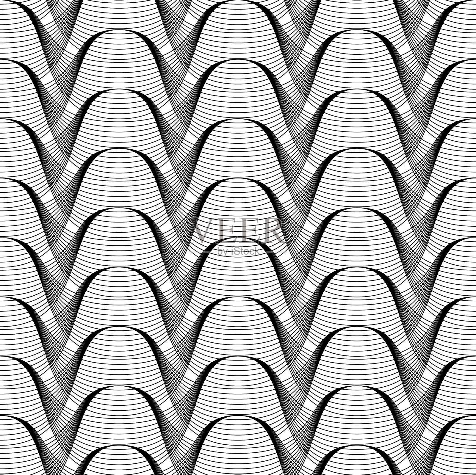 黑白几何无缝图案插画图片素材