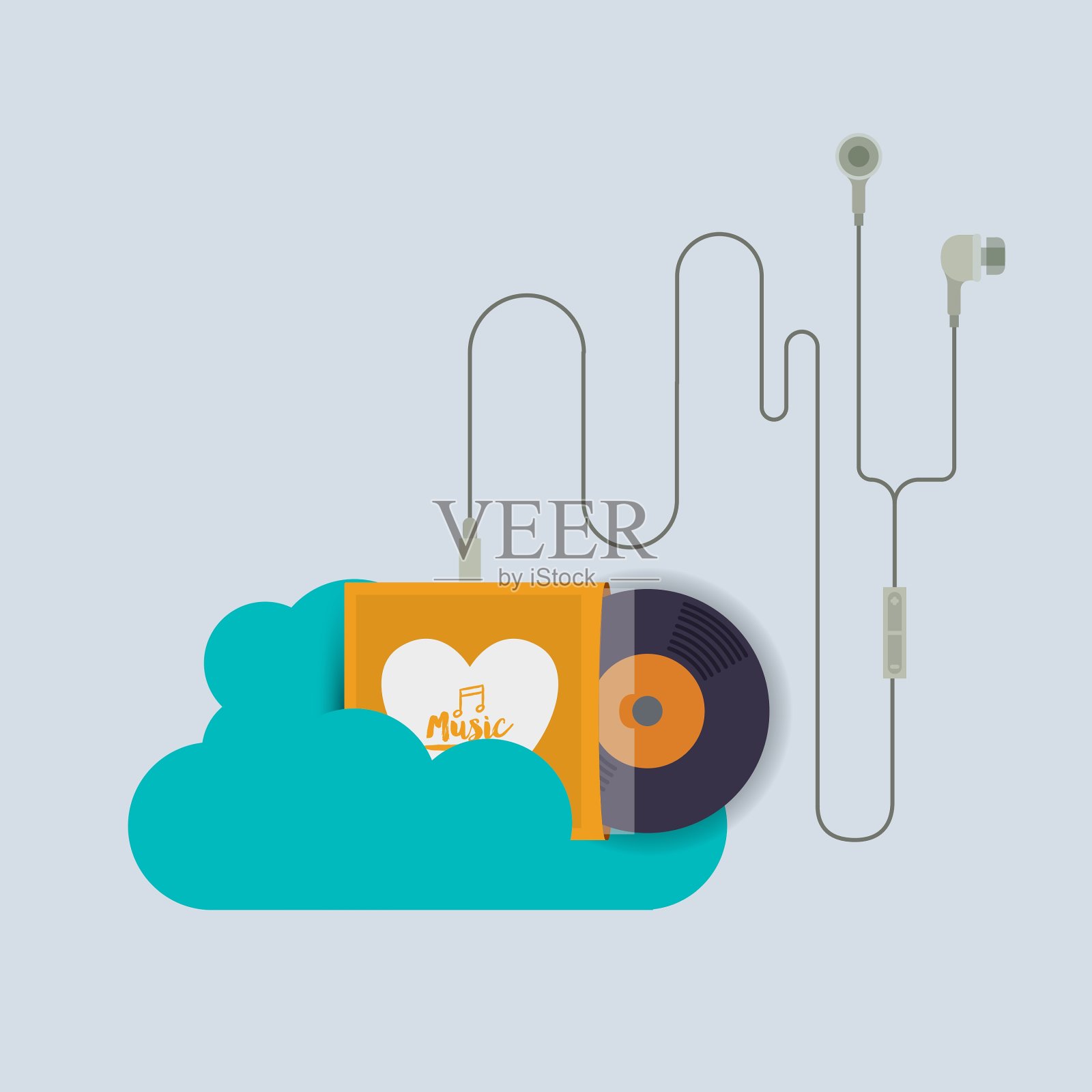 移动音乐设计插画图片素材