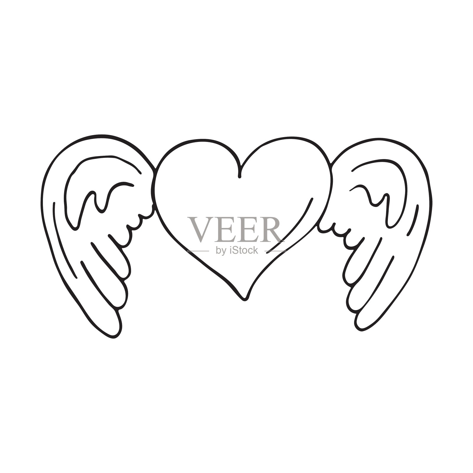 情人的心长着翅膀设计元素图片