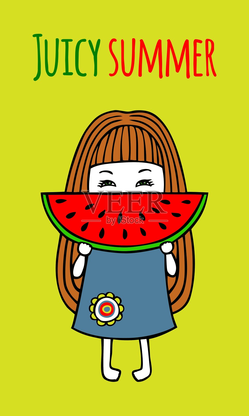 卡多汁的夏天插画图片素材