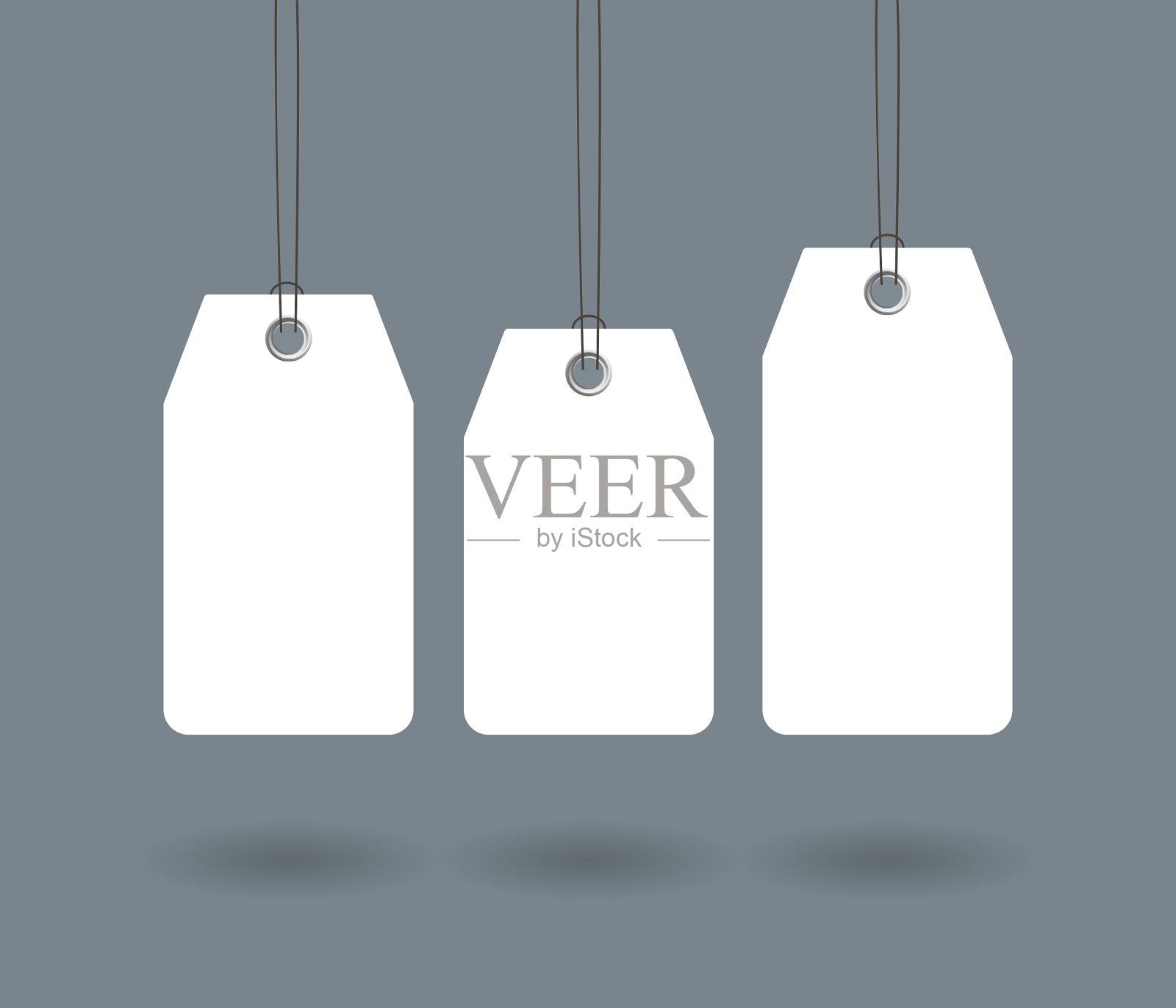 空白纸标签或布标签集孤立设计元素图片