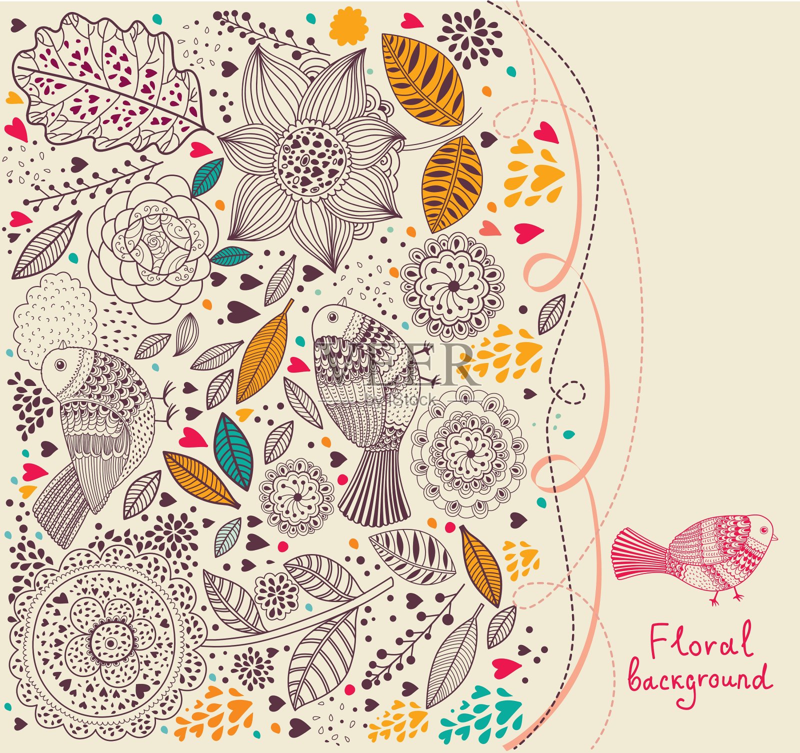 花的背景插画图片素材