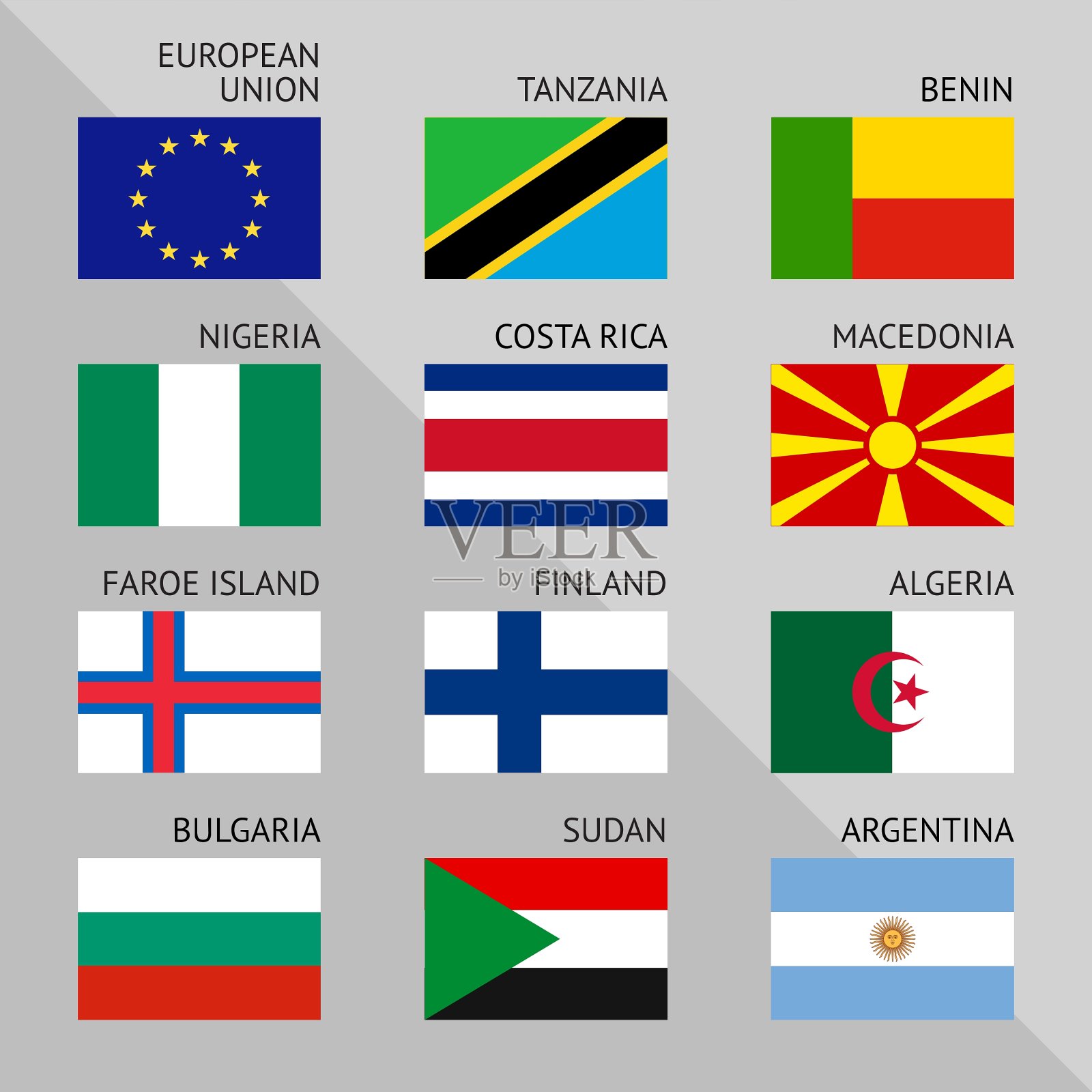 世界平旗编号03插画图片素材