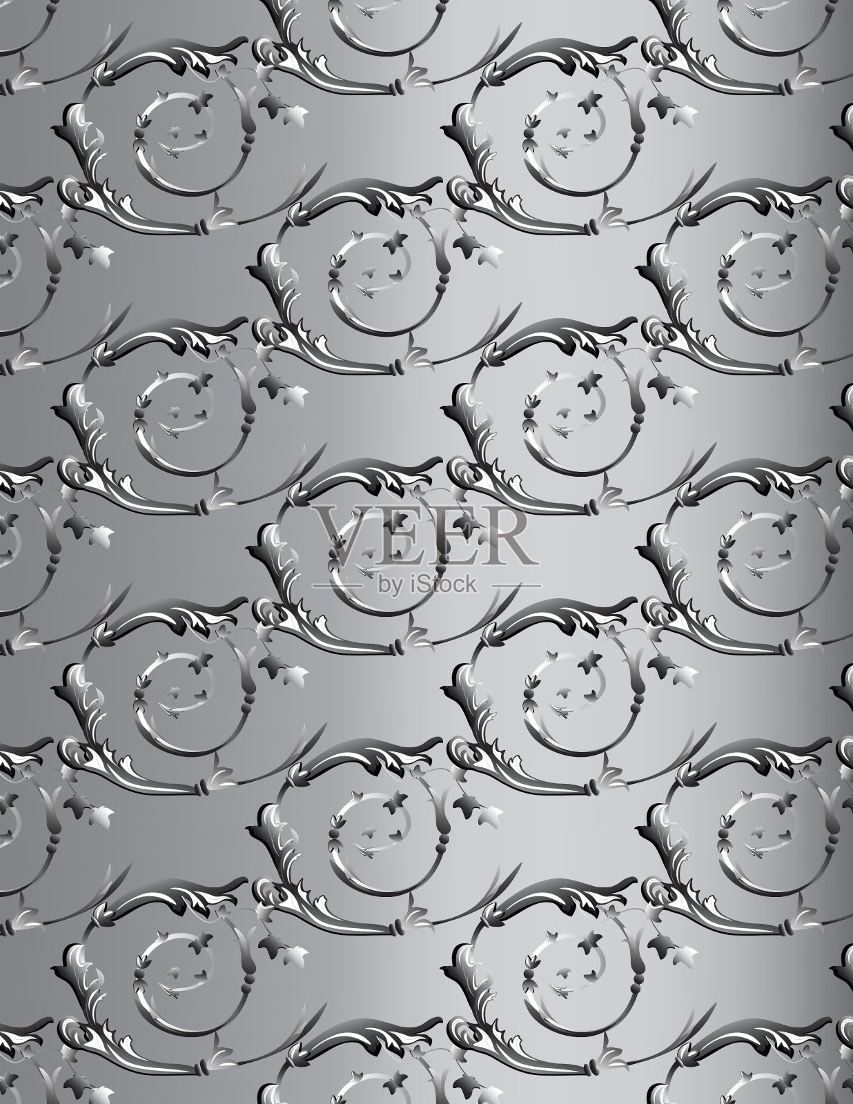 大马士革花卉图案插画图片素材