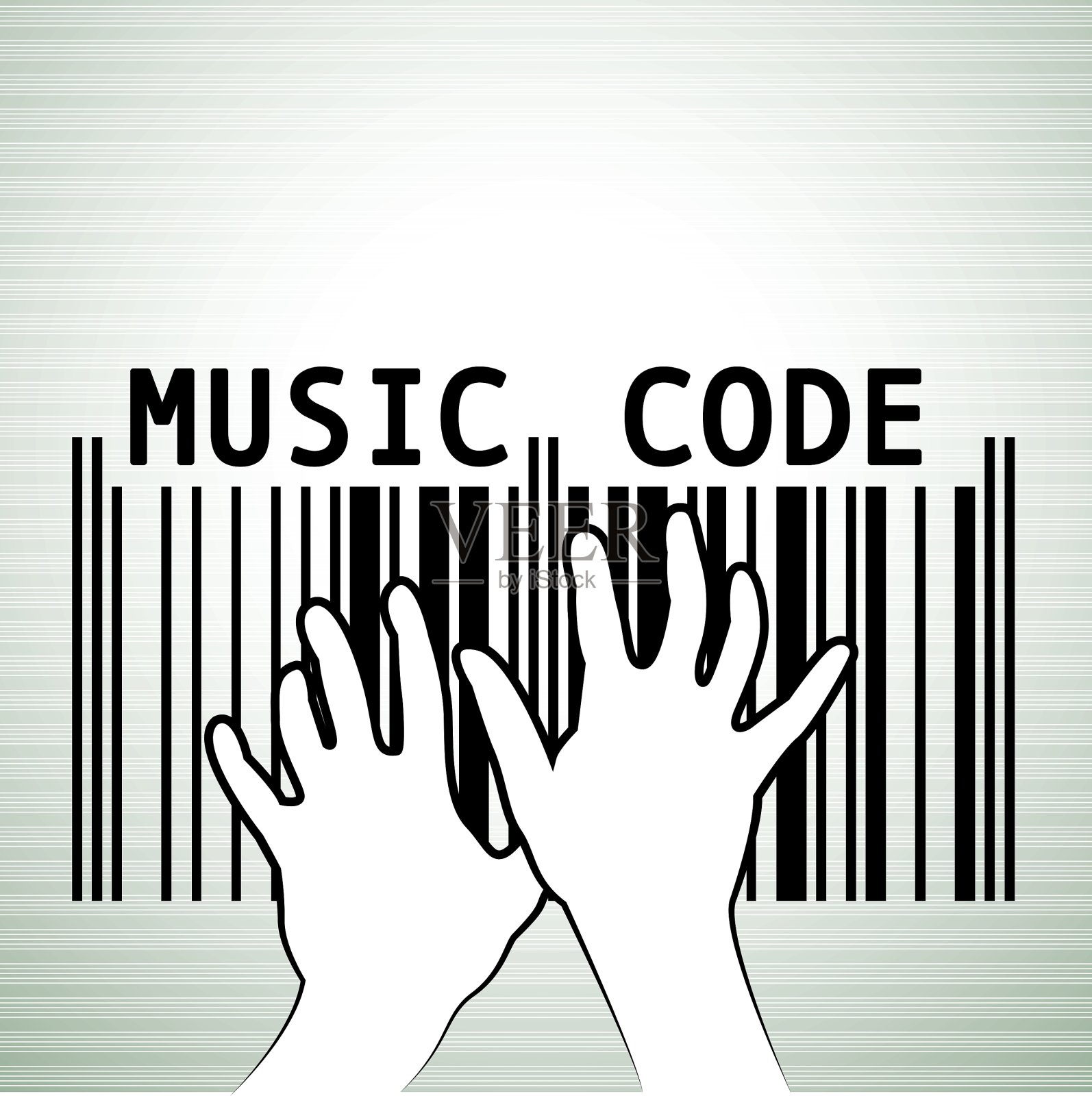 条形码的音乐插画图片素材