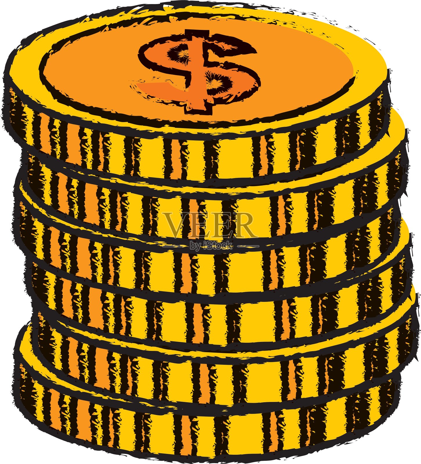 硬币钱孤立插画图片素材