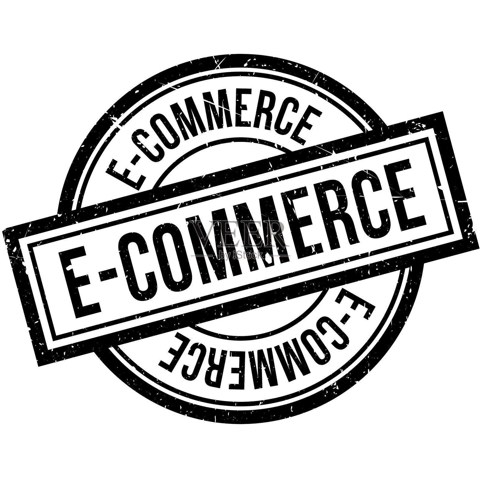 电子商务橡皮图章插画图片素材