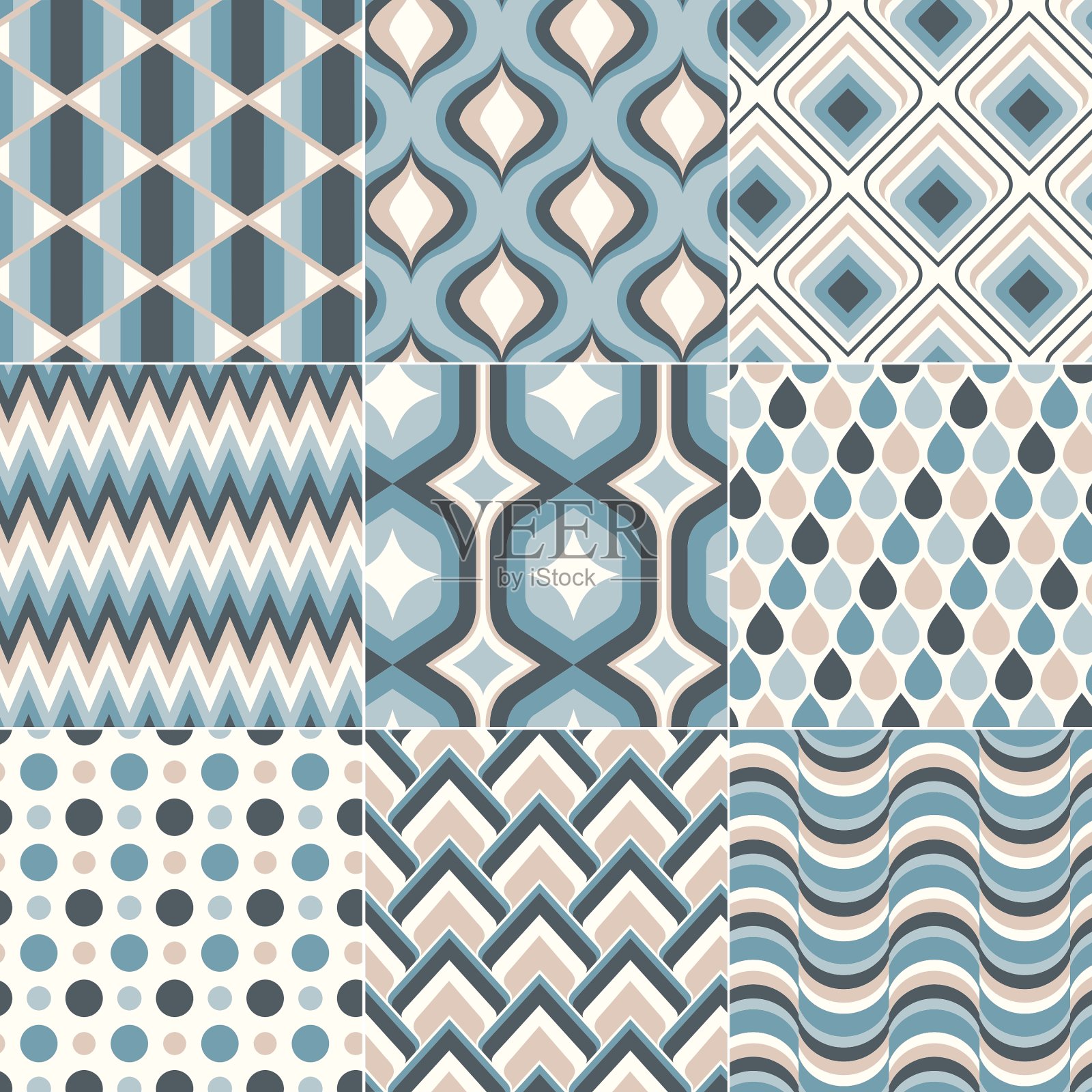 复古的无缝模式插画图片素材