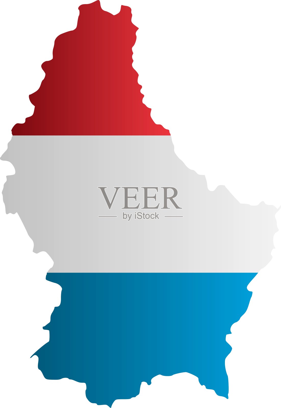 卢森堡地图和旗帜插画图片素材