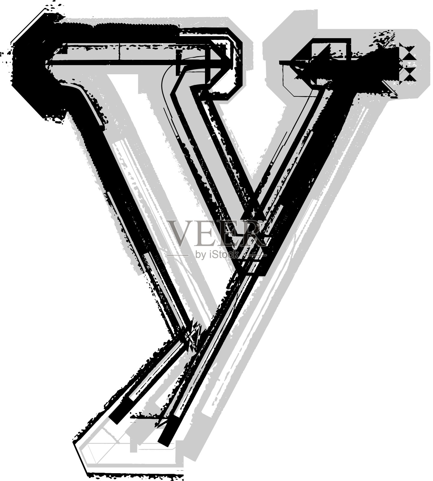 垃圾字体y设计元素图片