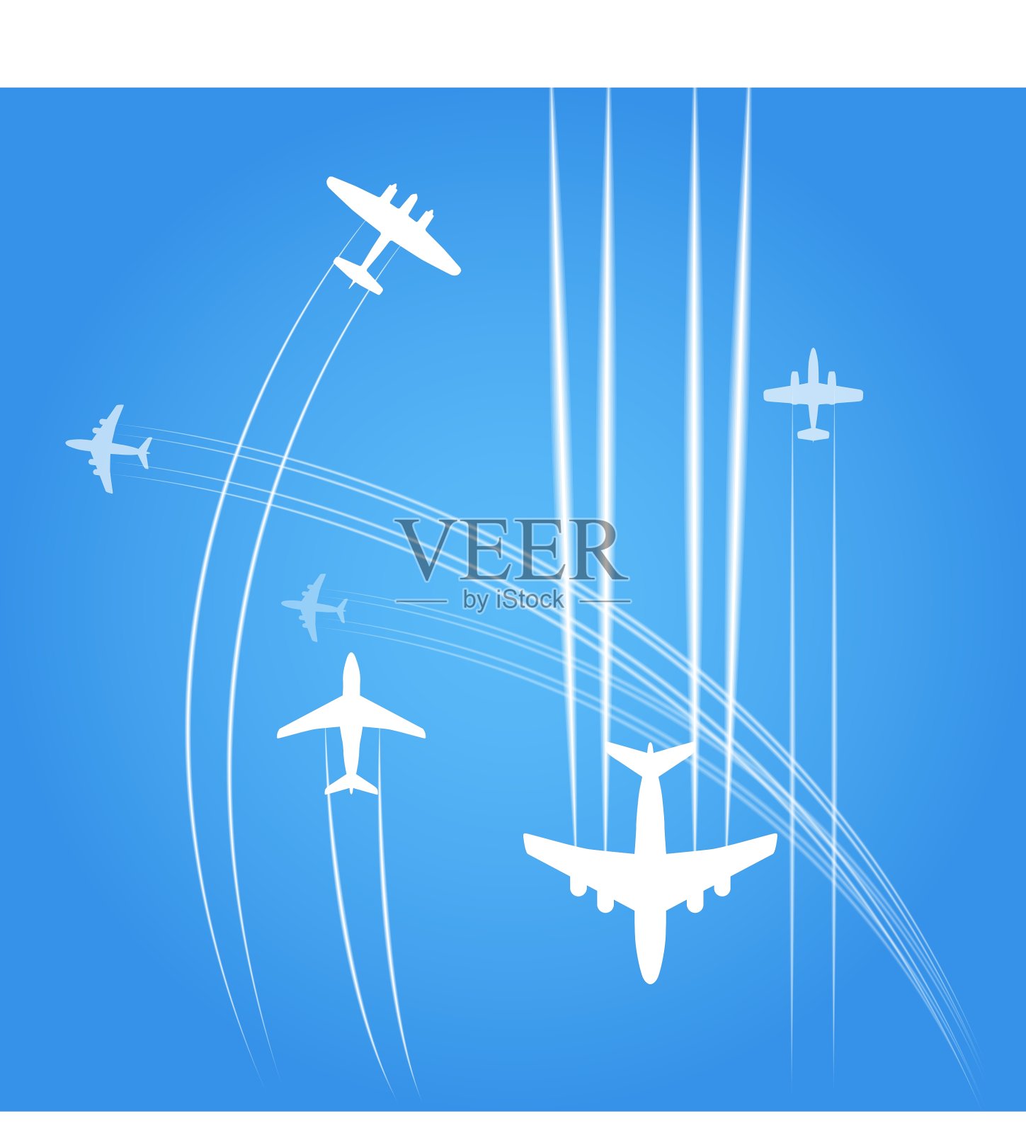 运输和民用飞机的轨迹插画图片素材