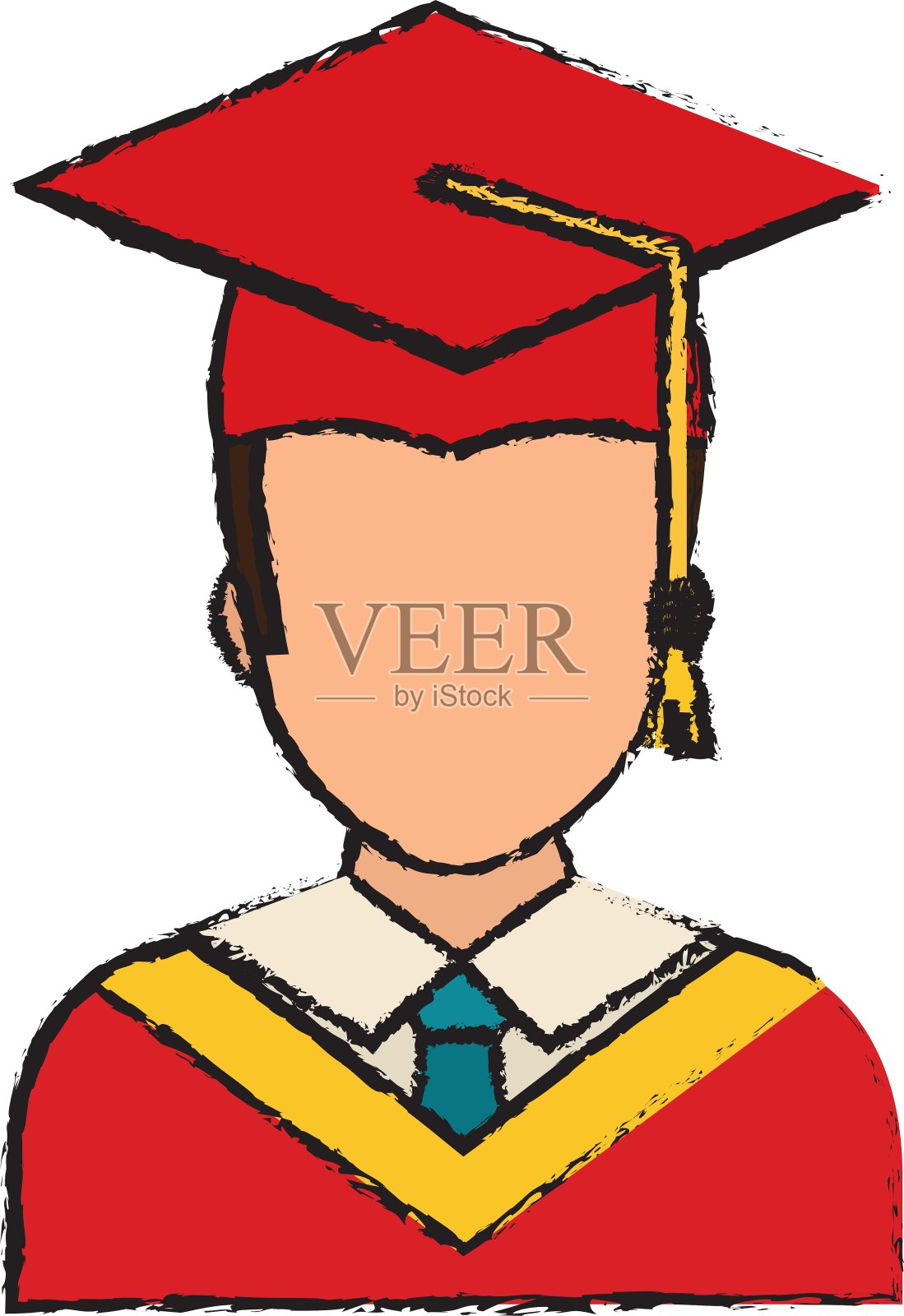 年轻的学生毕业插画图片素材