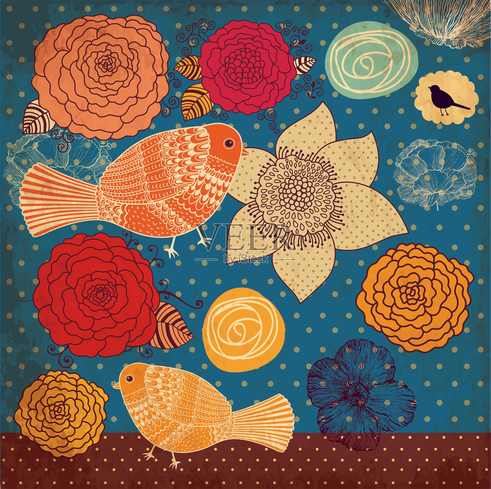 花的背景插画图片素材