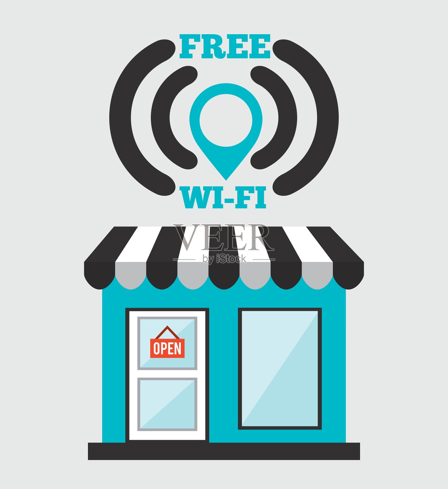 wifi服务设计插画图片素材