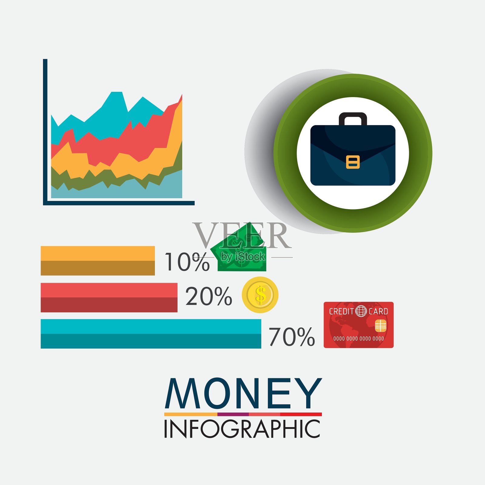 业务增长和资金储蓄插画图片素材