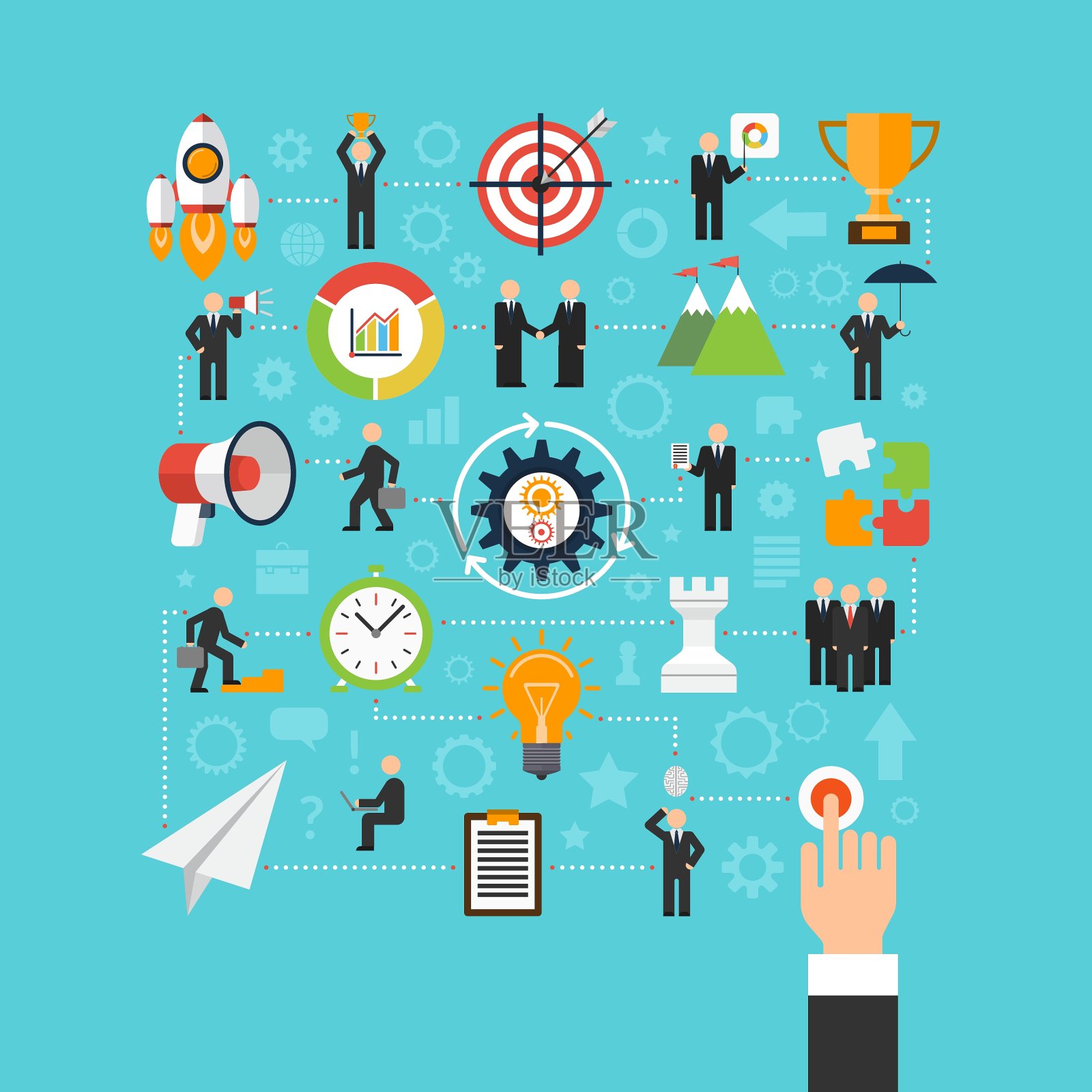 创业理念在扁平风格插画图片素材